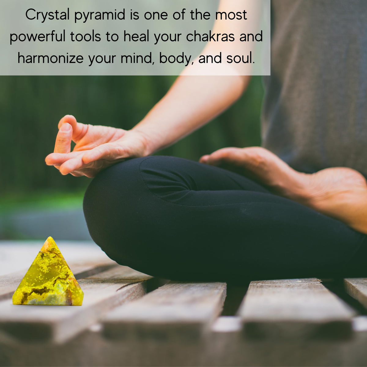 Amazing Gemstone Green Opal Pyramid Crystal Healing Stones - 1" Great Pyramid Figurine of Natural Stone Pyramid for Meditation, Reiki, Chakra Balancing and Crystal Pyramids Grid