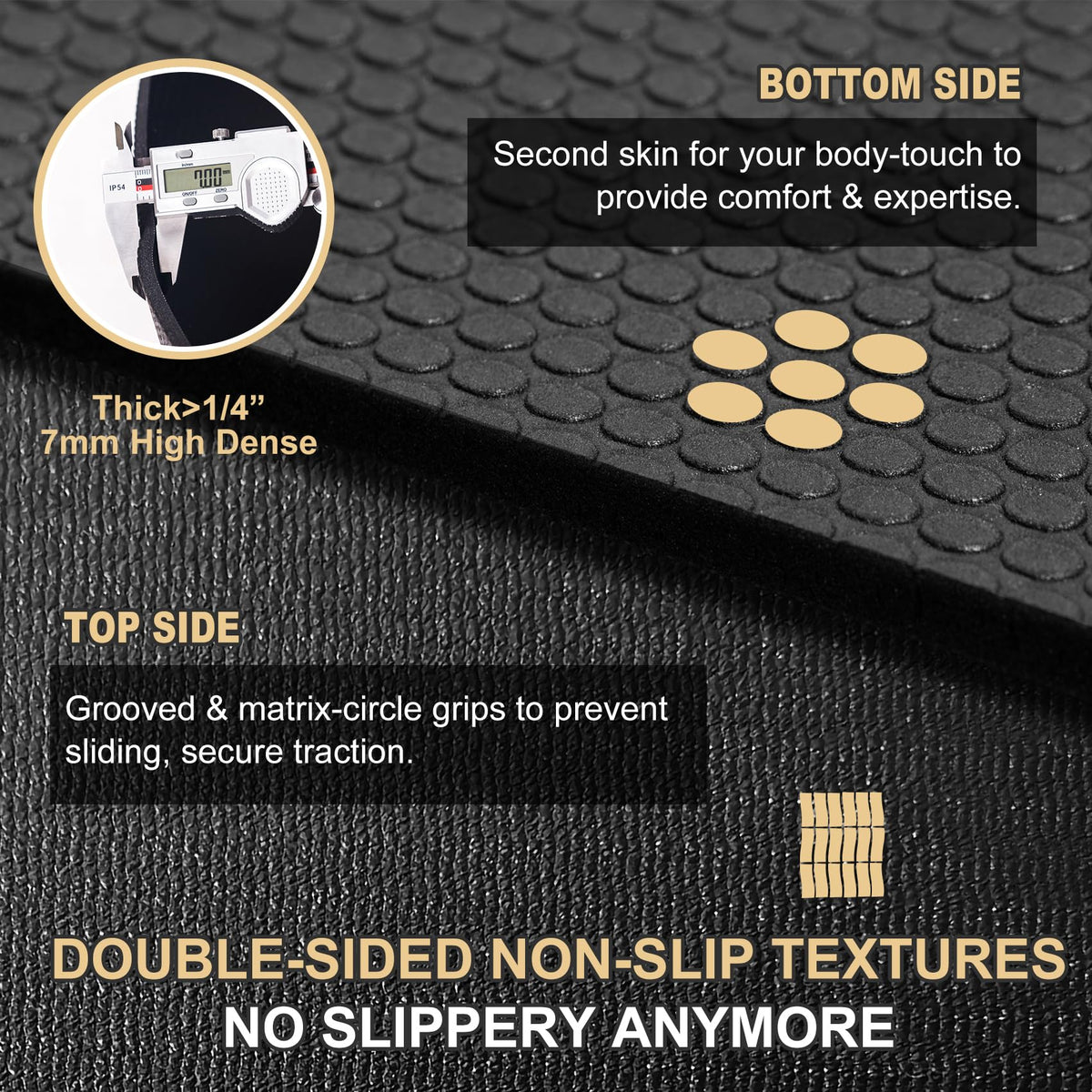 GXMMAT Extra Large Exercise Mat 16'x6'/12'x6'/10'x6'/8'x6'(7mm), Extra Wide Workout Mats for Home Gym Flooring, Non-Slip Thick Durable Cardio Mat for MMA,Plyo,Jump Rope,Weights,Fitness,Shoe-Friendly