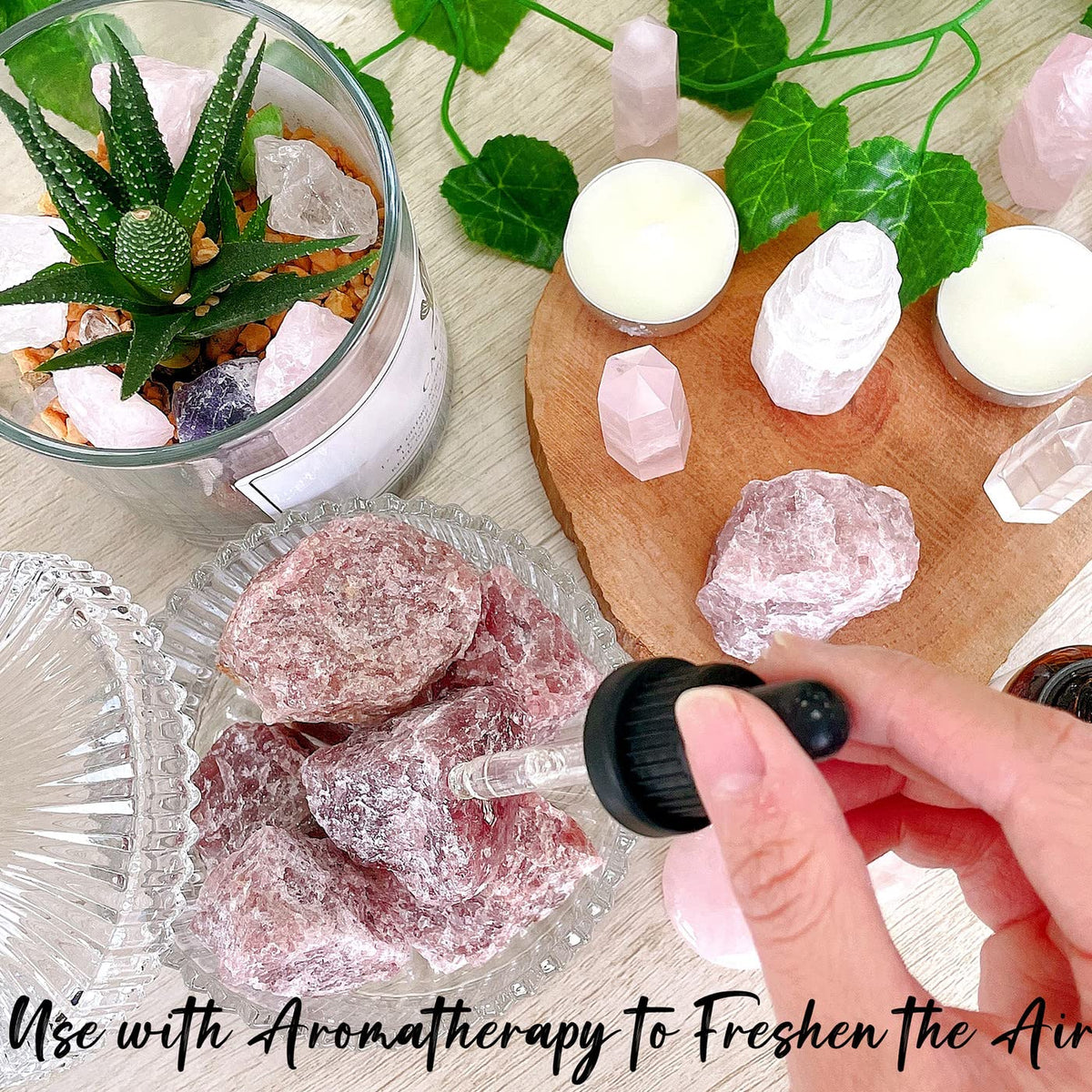 ZHIYUXI 2" Strawberry Quartz Crystal Raw Crystals Bulk Natural Crystals and Stones Large Crystals Big Huge Rocks for Tumbling Witchcraft Wire Wrapping Fountain Rocks Cabbing Room Decor 4Pcs