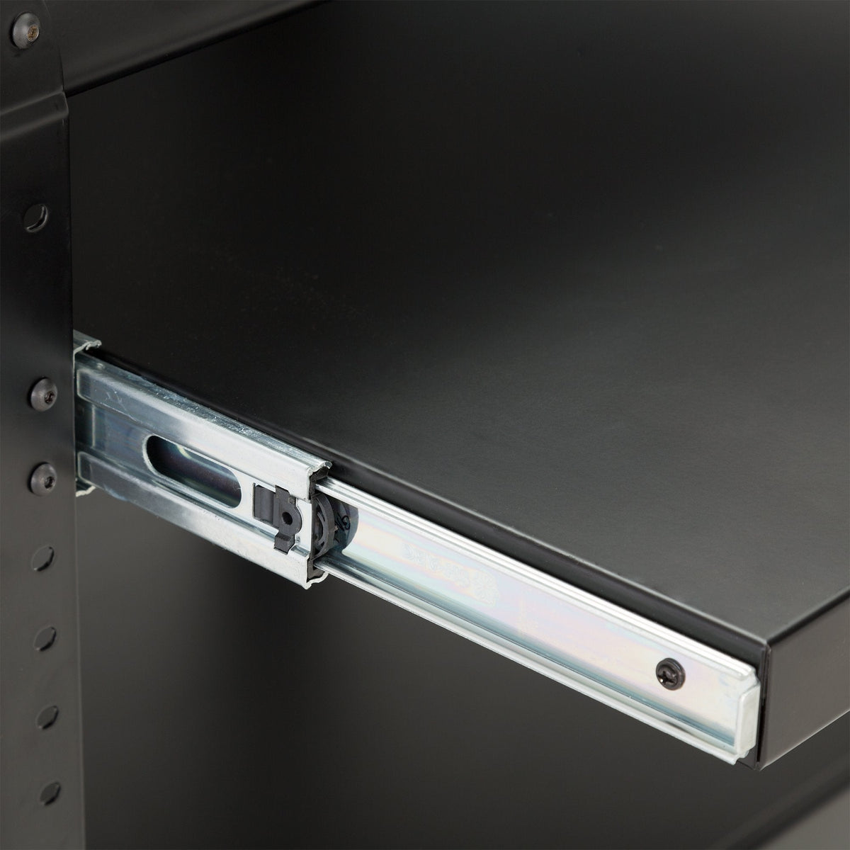 Norwood Commercial Furniture Adjustable Height Metal AV Cart with Electric Power Cord, Black