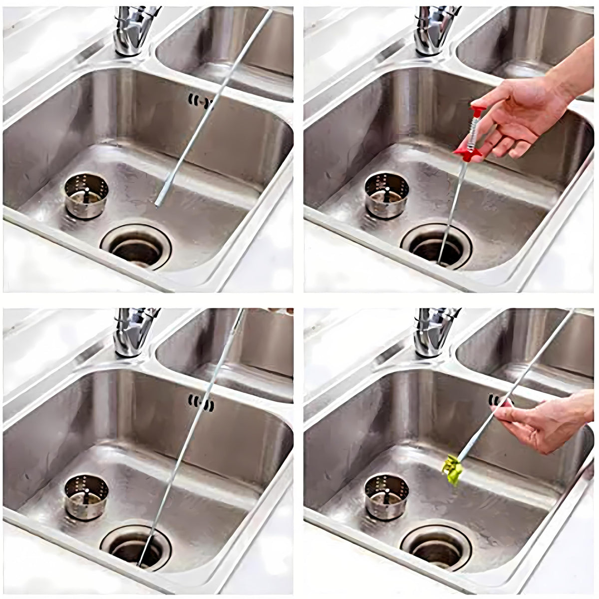 Drain Snake, Drain Clog Remover - Gutter Cleaning Tools Drain Cleaner for Toilet Sewer Shower Kitchen Bathroom Tub Clogged Drains Opener Cleaning Tool, Flexible Grabber Claw Pick Up Reacher (79 inch)