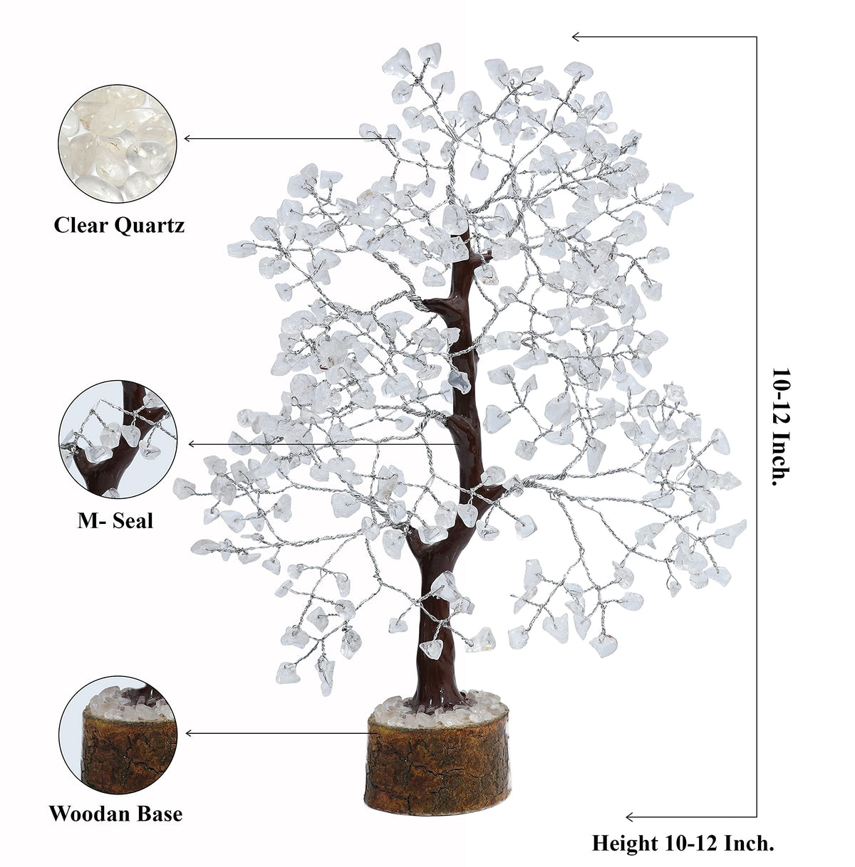 Crocon® Clear Quartz Crystal Tree Birthday Gifts for Women, Men, Friends Healing Crystals Tree of Life Sister Gift for Her, Home Decor, Gift for Mom, House Warming Gift New Home Unique Gifts Idea