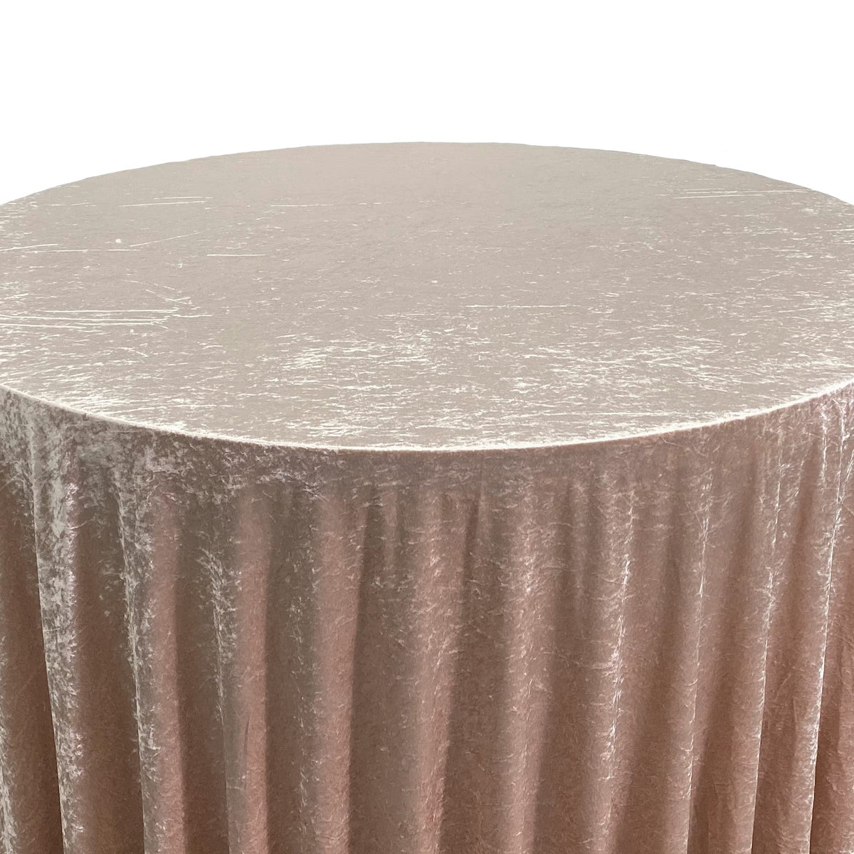 YOUR CHAIR COVERS - 120 Inch Round Crushed Velvet Tablecloth for 5 ft. Round Tables - Champagne