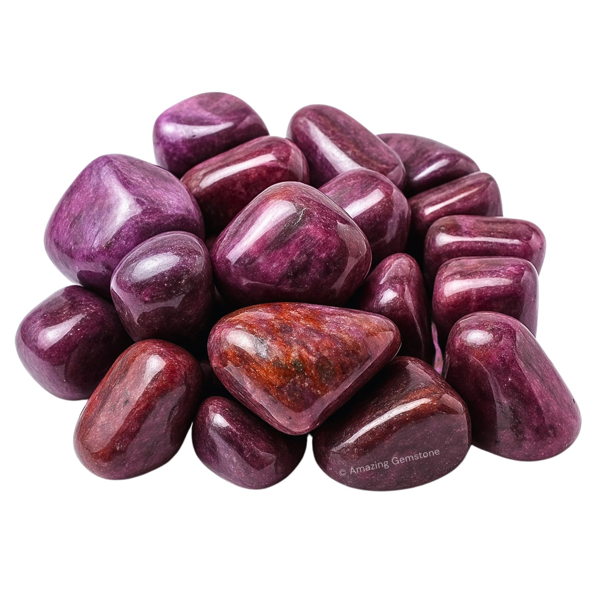 Amazing Gemstone Ruby Crystals and Healing Stones Tumbled, 1 Oz Ruby Stone Gem Stones, Natural Healing Stones for Energy Balance, Stress Relief - Polished Gems Rocks