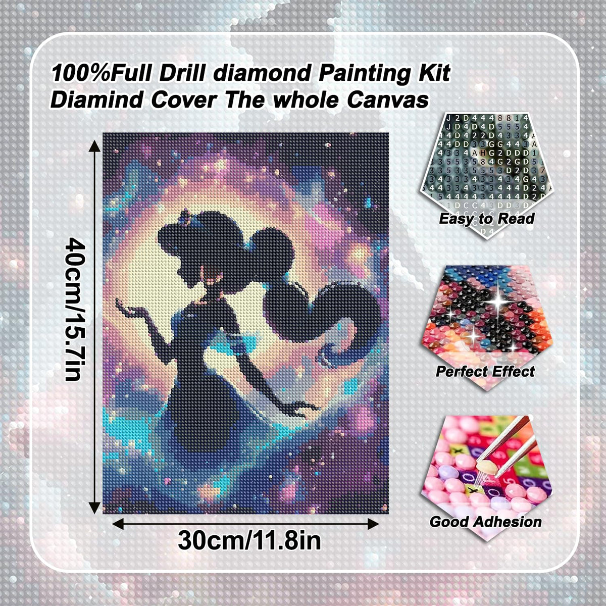 ARPADAMO 12 Pack Princess Diamond Art,Starry Sky Princess Diamond Art Kits for Adults,DIY Full Drill Diamond Painting Kit,Home Wall Decor Diamond Painting(12x16 Inch)