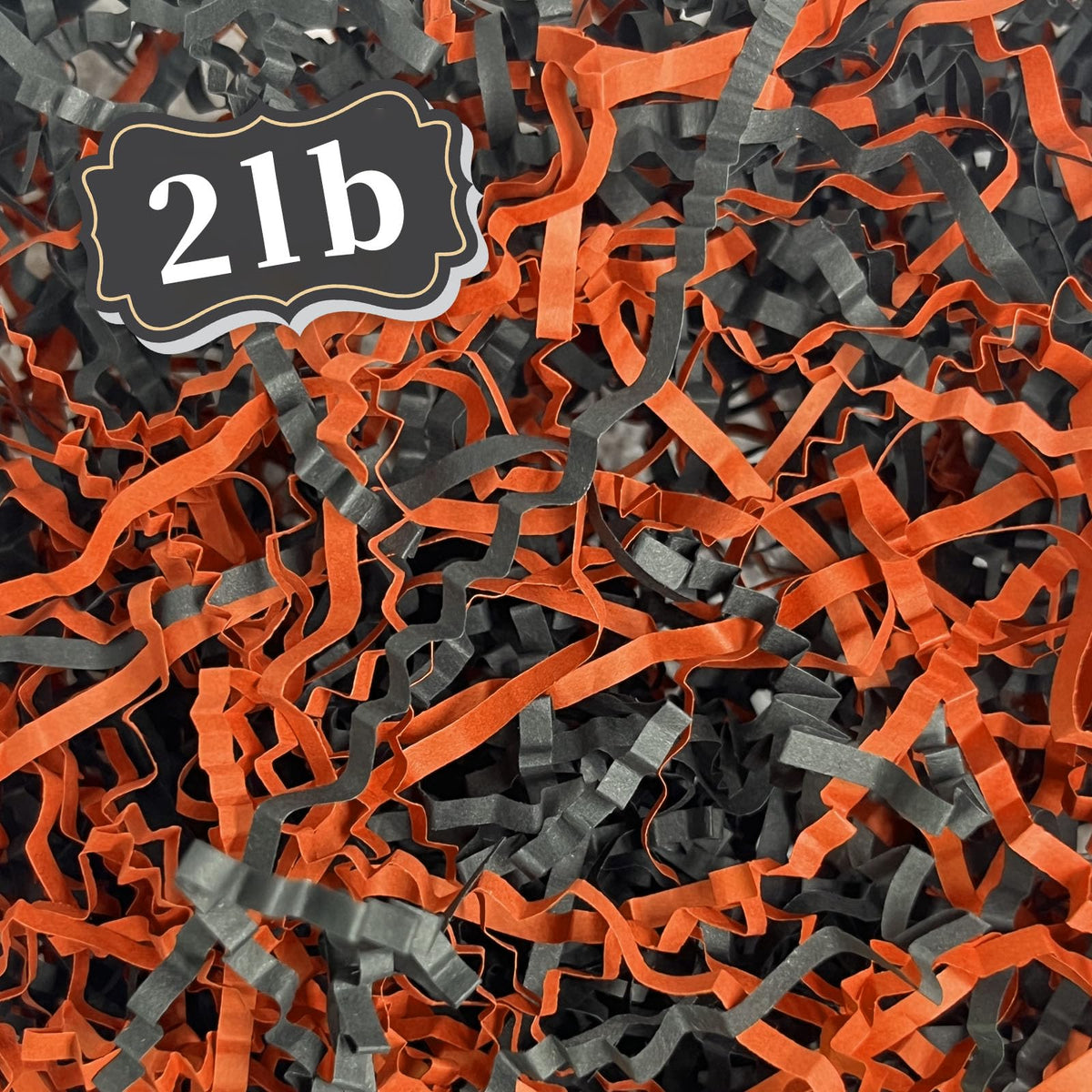 ZEBMOON 2 LB Black Orange Crinkle Cut Paper Shred Filler Great for Gift Wrapping, Halloween Basket Filling, Birthday, Wedding, Thanksgiving, Graduation, New Year Party Decorations Filling Supplies