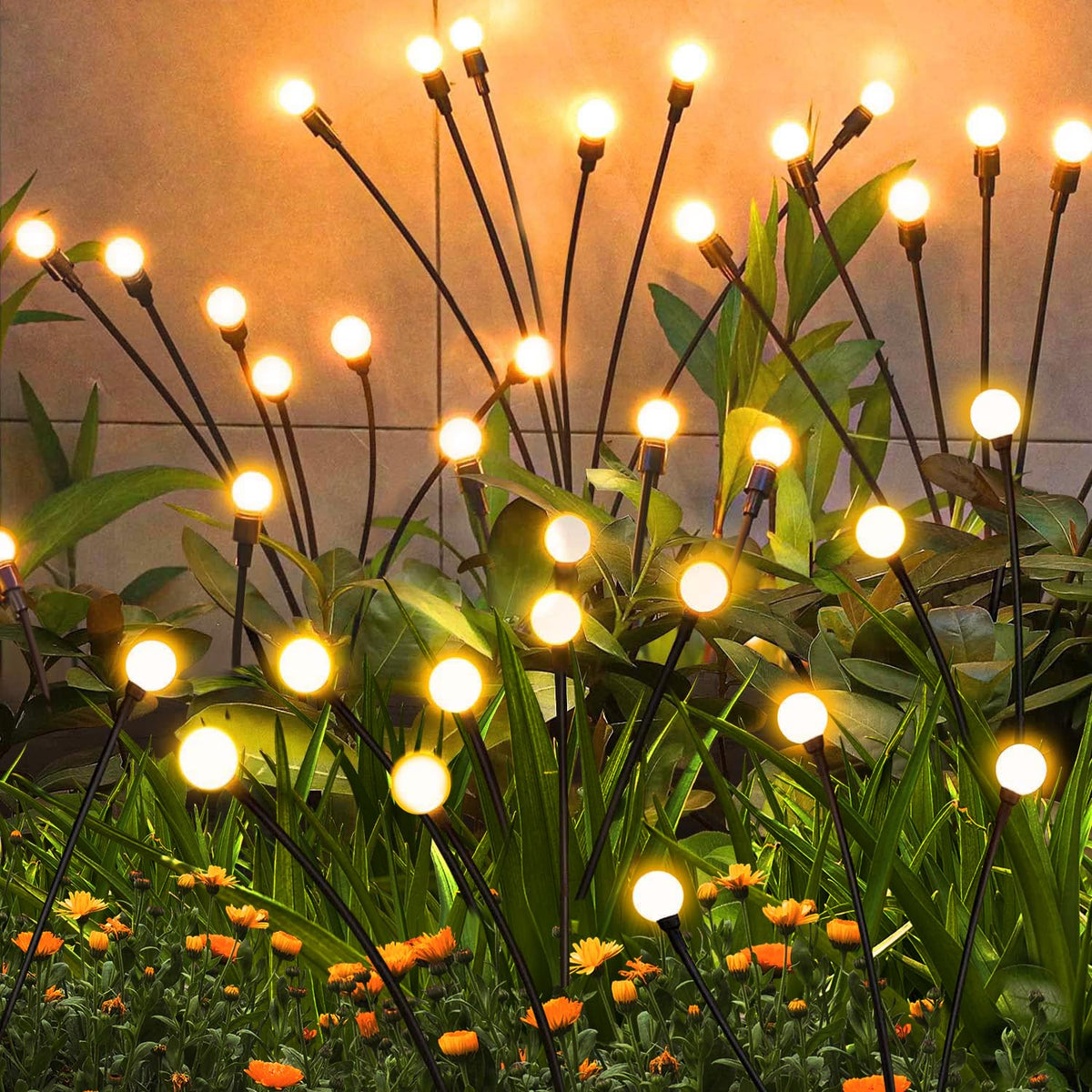 ZFNN Solar Garden Lights Outdoor, 4 Pack Firefly Swaying Lights, Waterproof Garden Decor for Yard Patio Pathway Lawn, Gardening Gifts for Women Christmas Decoration