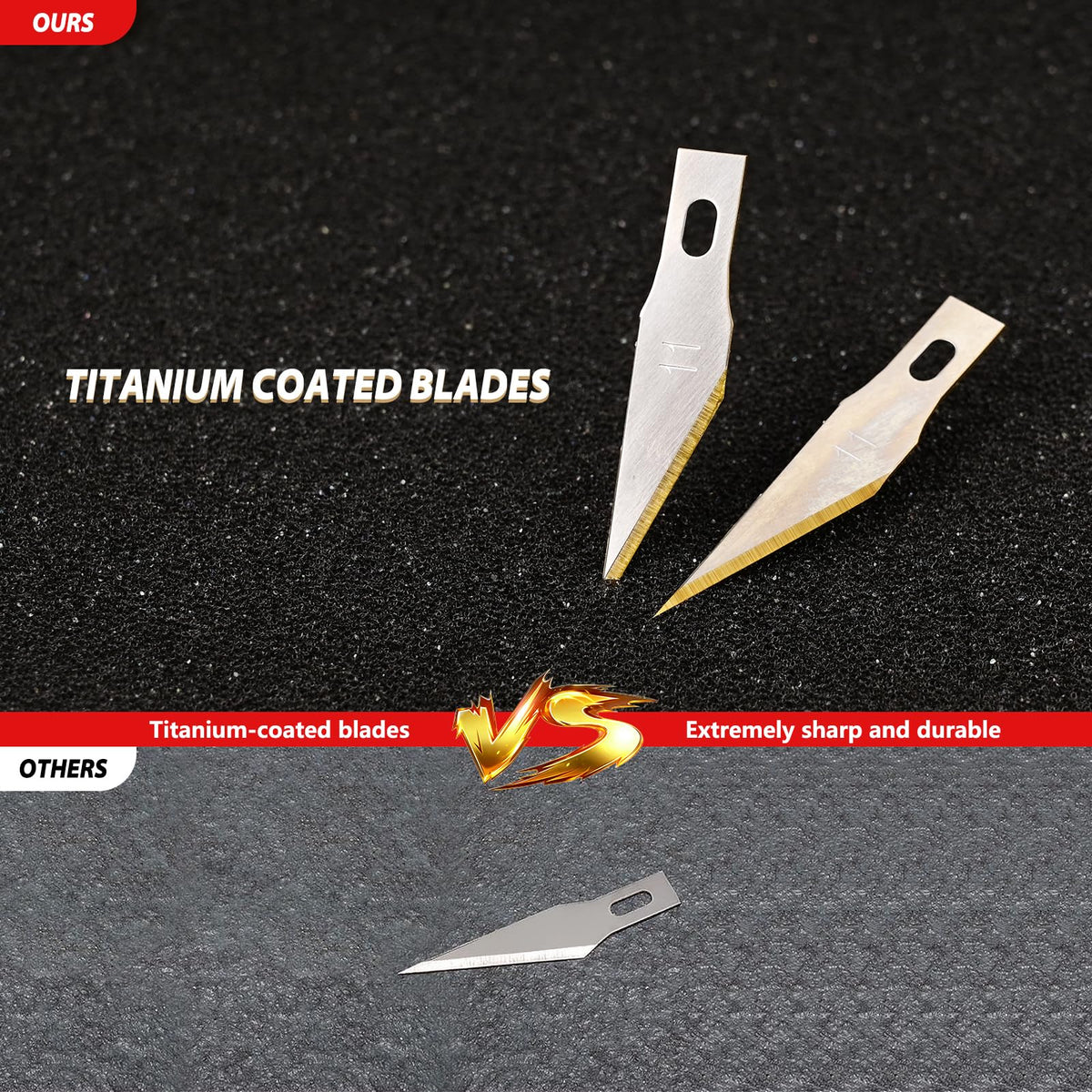 EHDIS Exacto Knife Set Utility Craft Precision Hobby Knife Tool with 10PCS # 11 Titanium Coated Blade Refill for Working-Stencil, Scoring, Scrapbooking, Architecture Modeling, Crafting