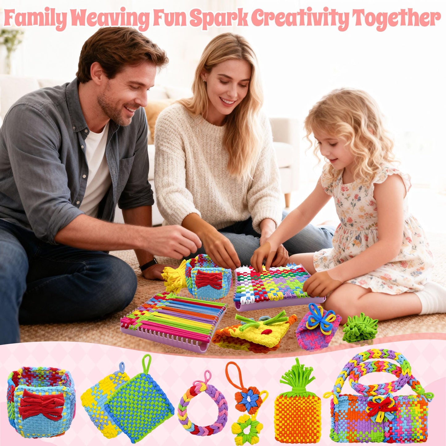 900pcs Weaving Loom Loops with 9 Rainbow Color, Potholder Loops for 7 Inch Loom, Weaving Loom Refill Loop, Potholder Loom Bands DIY for Kids, Adults, Birthday Christmas Gifts for 5-12 Year Old Girls