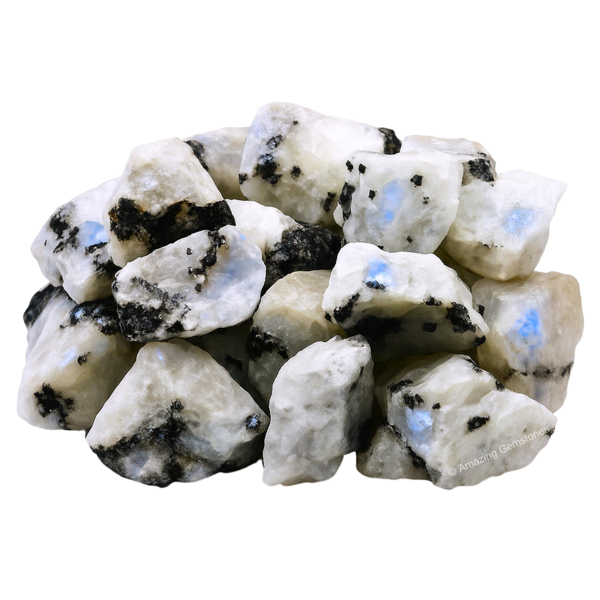 Amazing Gemstone Rainbow Moonstone Raw Crystals and Healing Stones, Natural Rocks For Tumbling - DIY Raw Stones And Crystals (1 Piece)