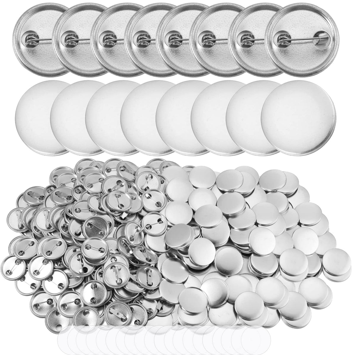 1500 Piece 25 mm/1 Inch Button Making Supplies Kit - Round Badge Blank Button Pins, Metal Parts, Including Cover and Clear Film
