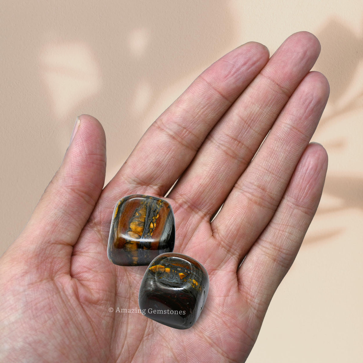Amazing Gemstone Iron Tiger Eye Crystal Tumbled Stones Polished Rocks - Natural Gem Stones for Healing - DIY Crystals for Protection (1 Piece)