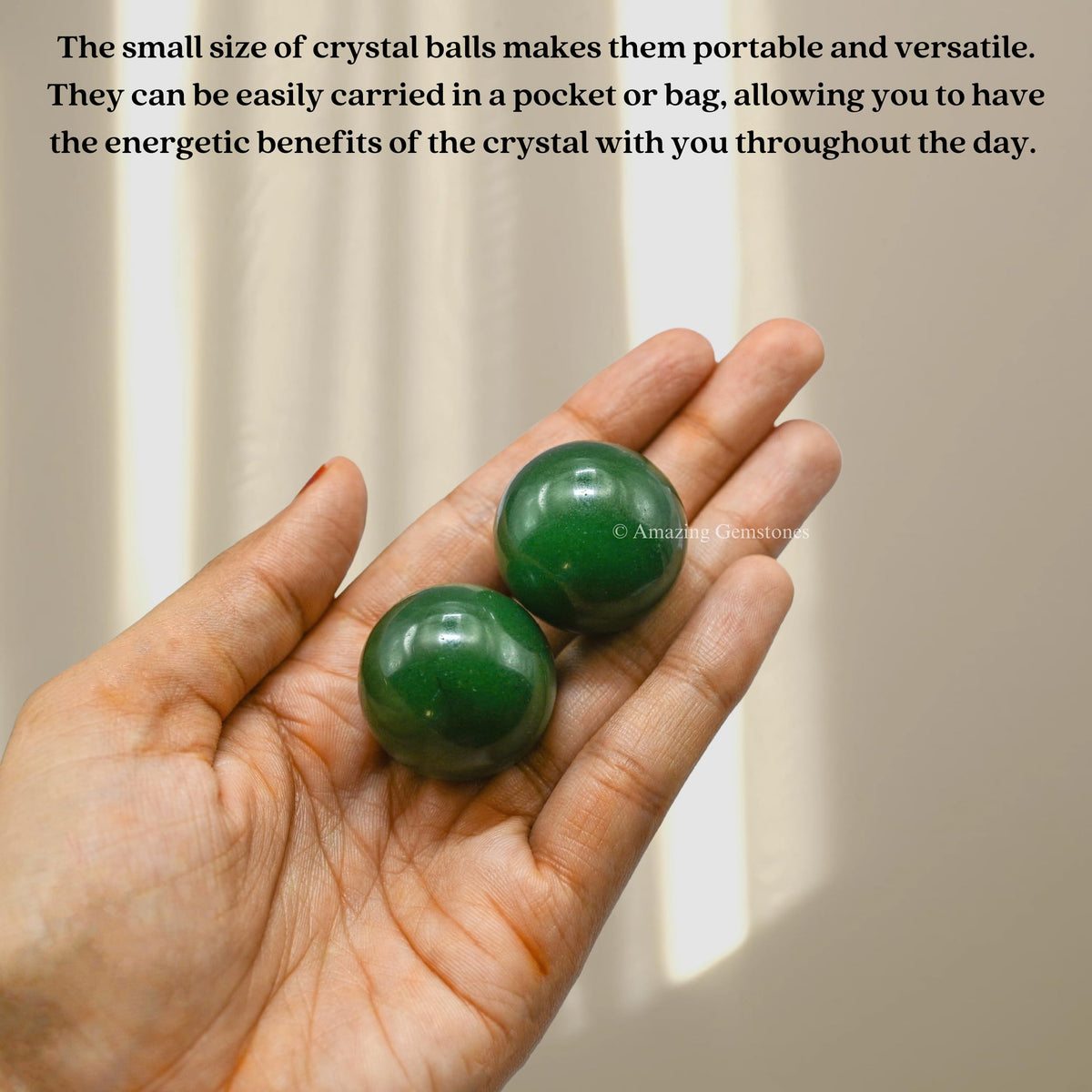 Amazing Gemstone Dark Green Aventurine Crystal Ball - 1 Inches Crystal Sphere Meditation Balls for Witchcraft and Decorative Balls - Crystals and Healing Stones Beginners Gift (Pack of 1)