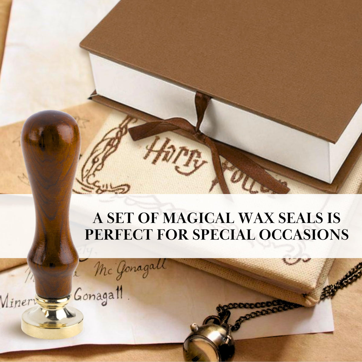 Wax Seal Stamp Kit - Sealing Stamp Set with Vintage Wooden Handle Seal Wax Stamp for Craft and Gift Vintage Wax Envelope Seal Press Heads and Hand for Adults