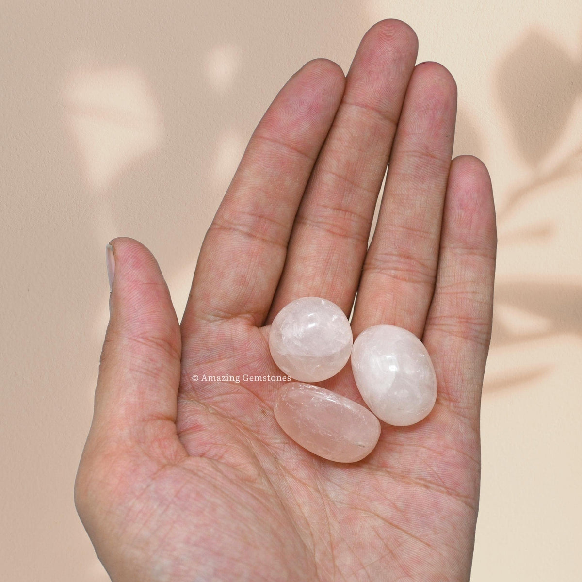 Amazing Gemstone Rose Quartz Crystal Tumbled Stones Polished Rocks - Natural Gem Stones for Healing - DIY Crystals for Protection (1 Piece)