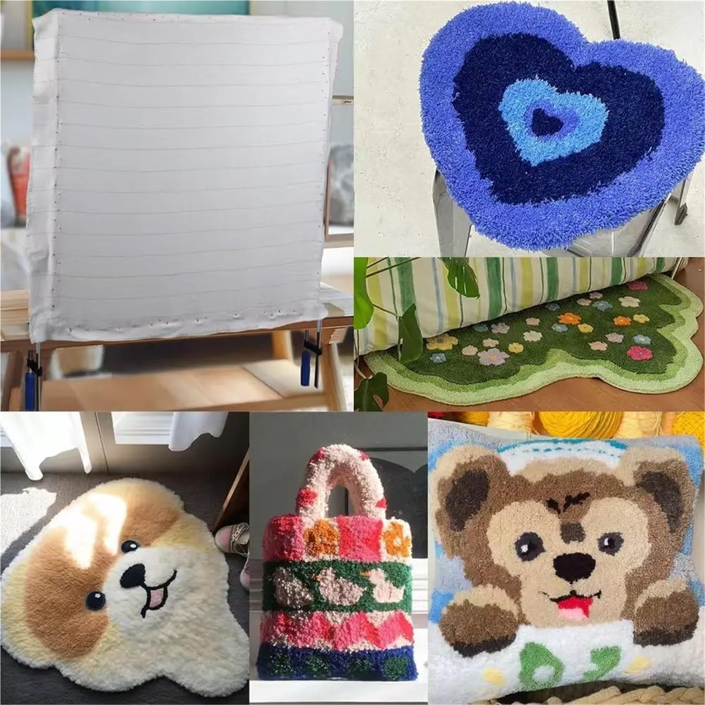 Cross Stitch Stand 80/90cm Tufting Frame Large tuft Rug Punch Needle Carpet Making(90x90cm)