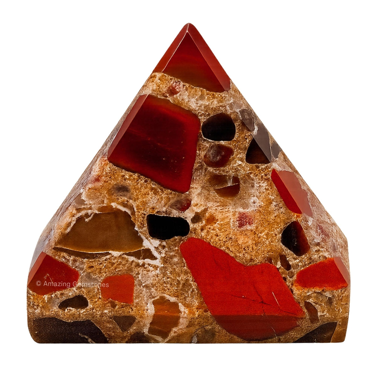 Spotted Jasper Pyramid Crystal Healing Stones - 1" Great Pyramid Figurine of Natural Stone Pyramid for Meditation, Reiki, Chakra Balancing and Crystal Pyramids Grid