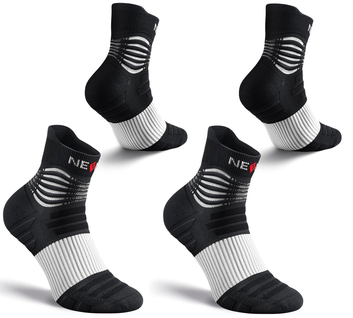 NEENCA Medical Compression Socks for Women & Men Circulation—2 Pairs, Ankle Compression Stockings for Pain Relief, Plantar Fasciitis, Swelling, Running, Nurses, Travel, Pregnancy, Flying. 20-30 mmHg