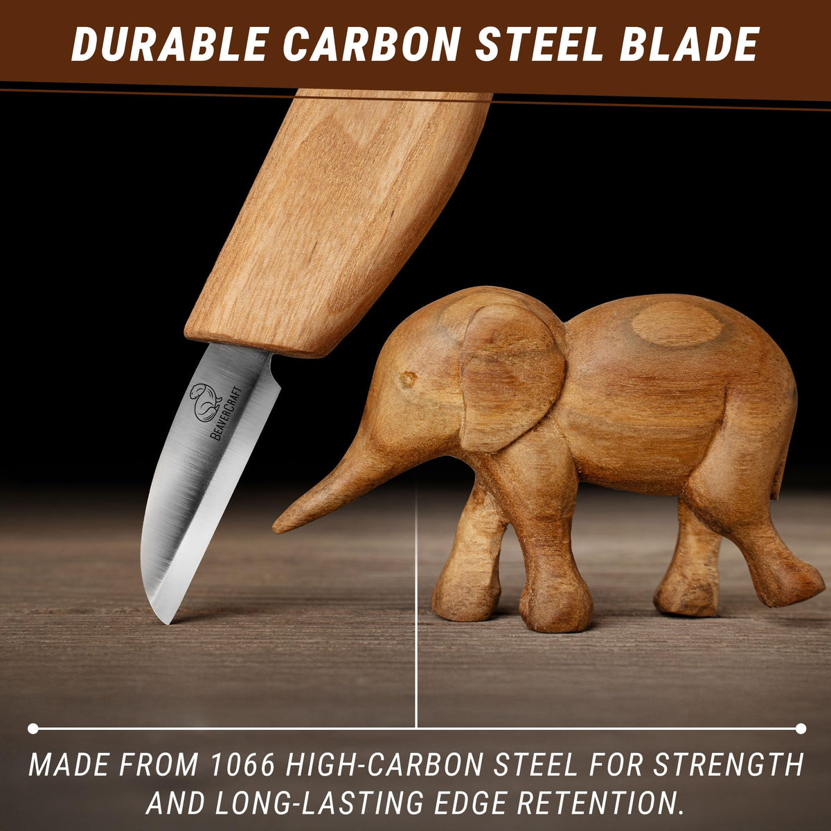 BeaverCraft Whittling Knife C2 6.5" - Wood Chip Carving Knife for General Purpose - Detail Whittling Knives Carbon Steel - Wood Carving Tools for Beginners
