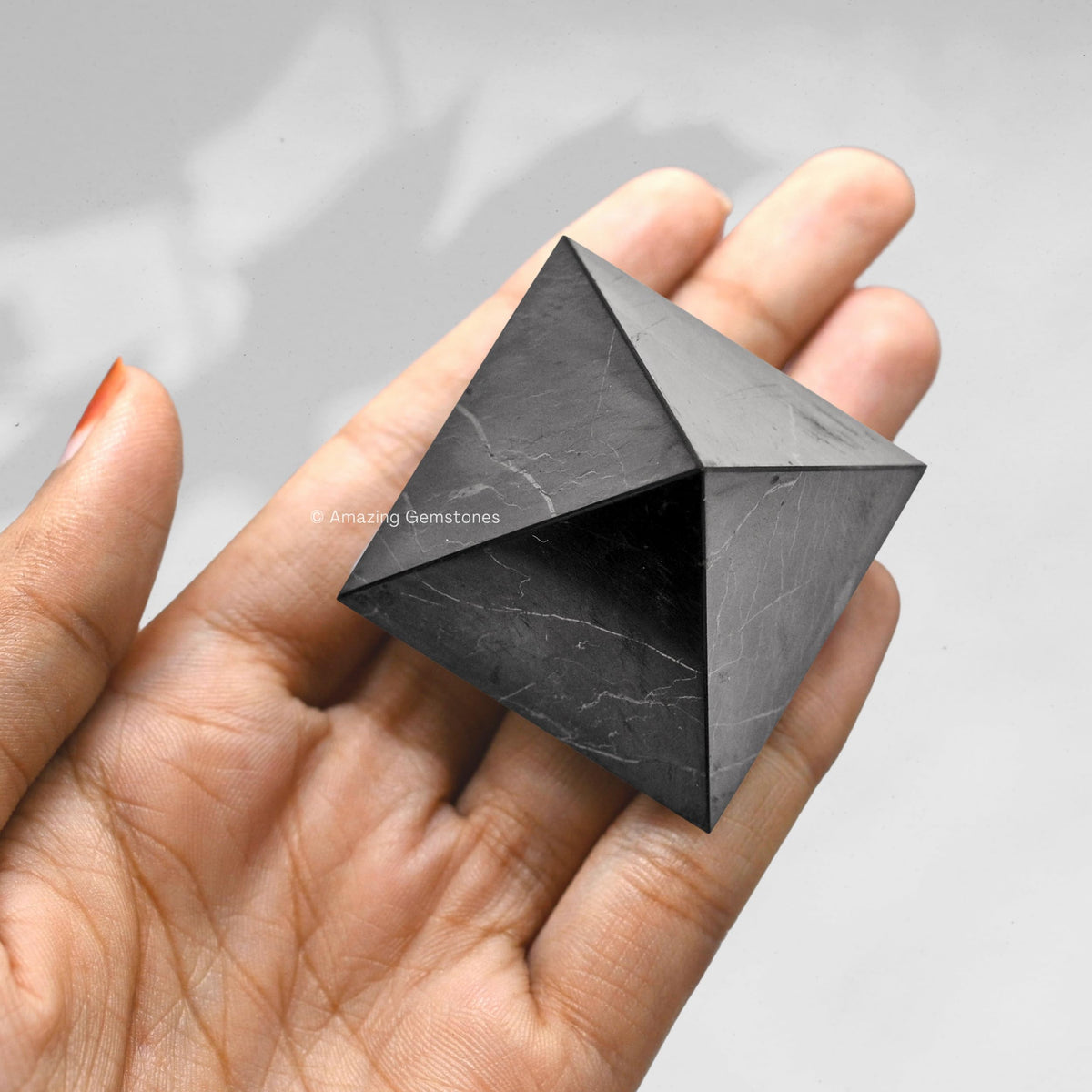 Amazing Gemstone Shungite Pyramid Crystal Healing Stones - 1.5" Great Pyramid Figurine of Natural Stone Pyramid for Meditation, Reiki, Chakra Balancing and Crystal Pyramids Grid
