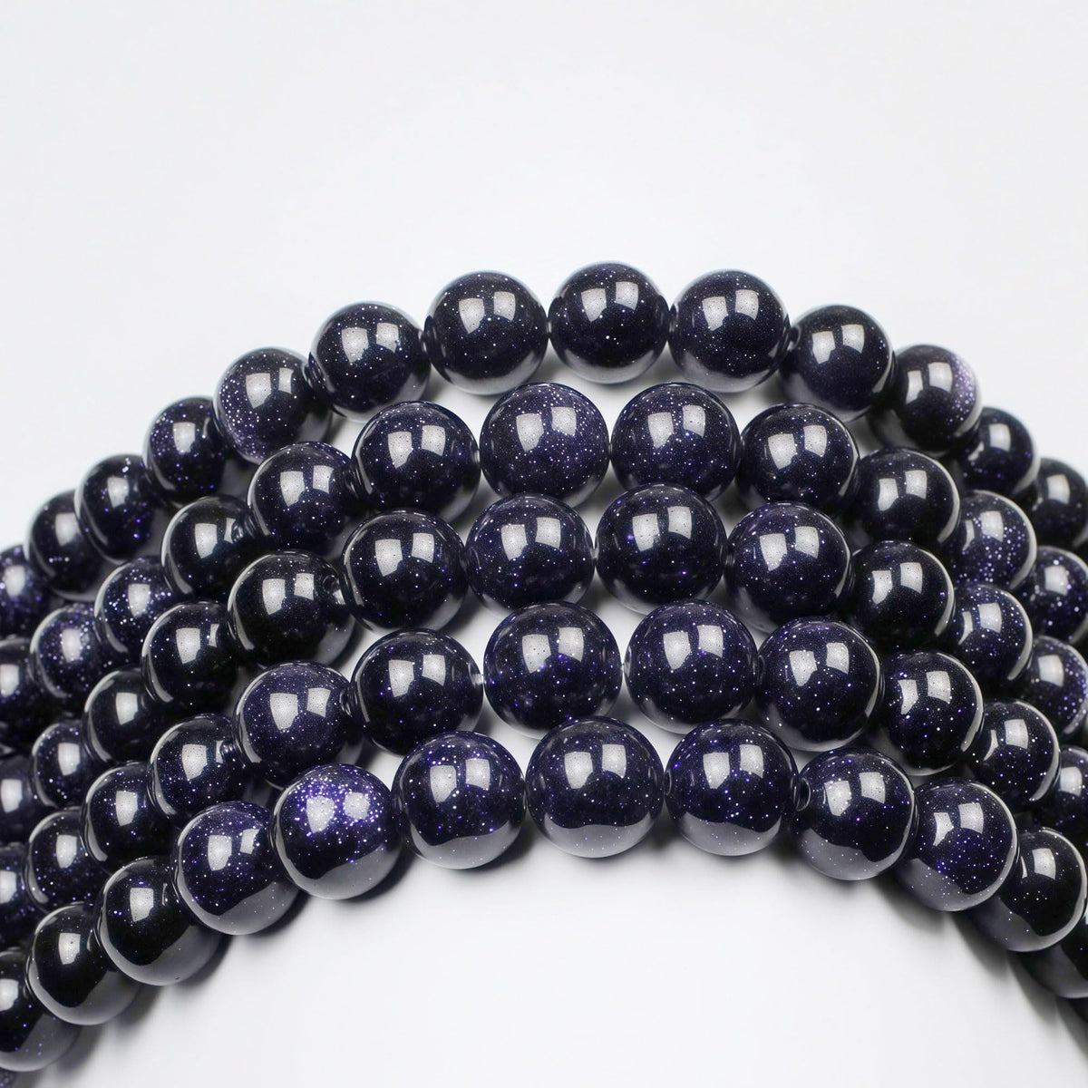 MJDCB Natural Stone Beads Blue Sand Stone Round Loose Beads for Jewelry Making DIY Bracelet Necklace (8mm)