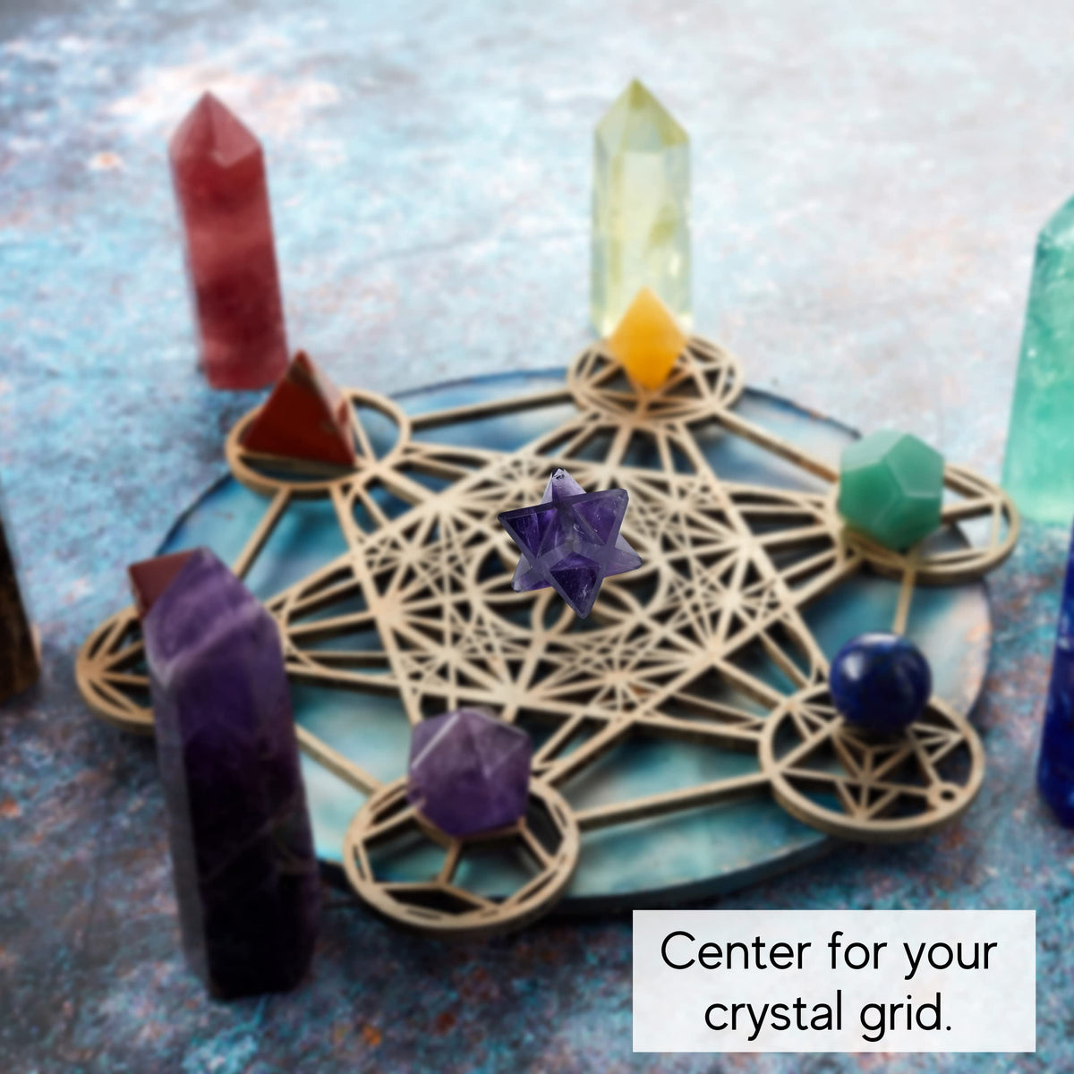 Amazing Gemstone Amethyst Merkaba Crystal - 0.75 Inches Metaphysical Merkaba Star for Meditation - Energetic Tetrahedron Crystal and Healing Stones for Spiritual Growth and Healing (15-20mm)