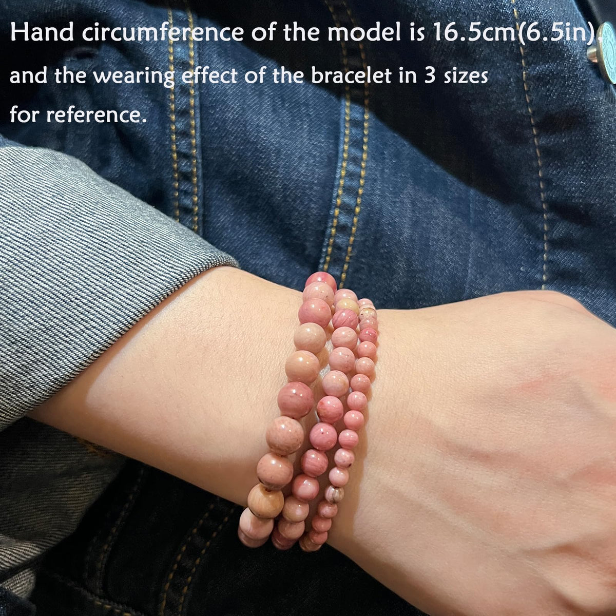 CHCCOYE 4mm Natural Healing Gemstone Bracelet Handmade Yoga Stretch Elastic Bracelet Stress Relief Crystal Jewelry for Men and Women (4mm, Rhodochrosite)