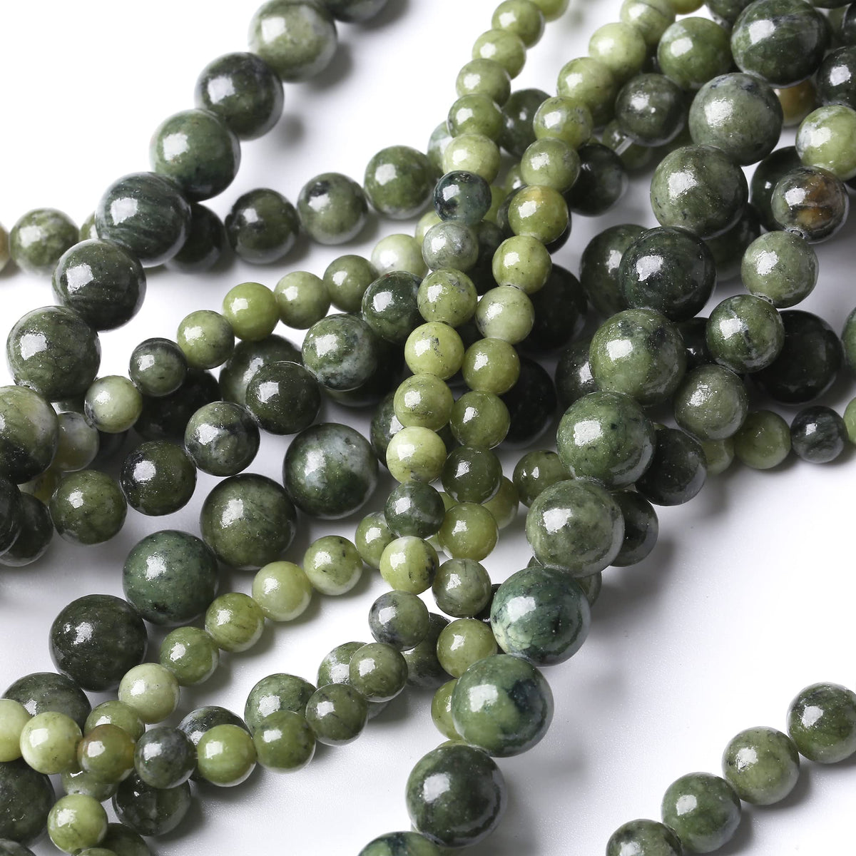 10MM Southern Jade Round Loose Beads Natural Gem Beads Crystal Energy Stone Beads for Jewelry Making DIY Bracelet Necklace