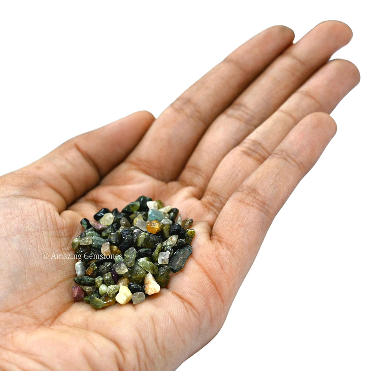 Amazing Gemstone Multi Tourmaline Crystal Chips Aquarium Gravel Rocks - Bulk Fish Tank Gravel, Small Tumbled Stone and Tiny Crystals for Decoration (Natural AAA Grade Gemstones)