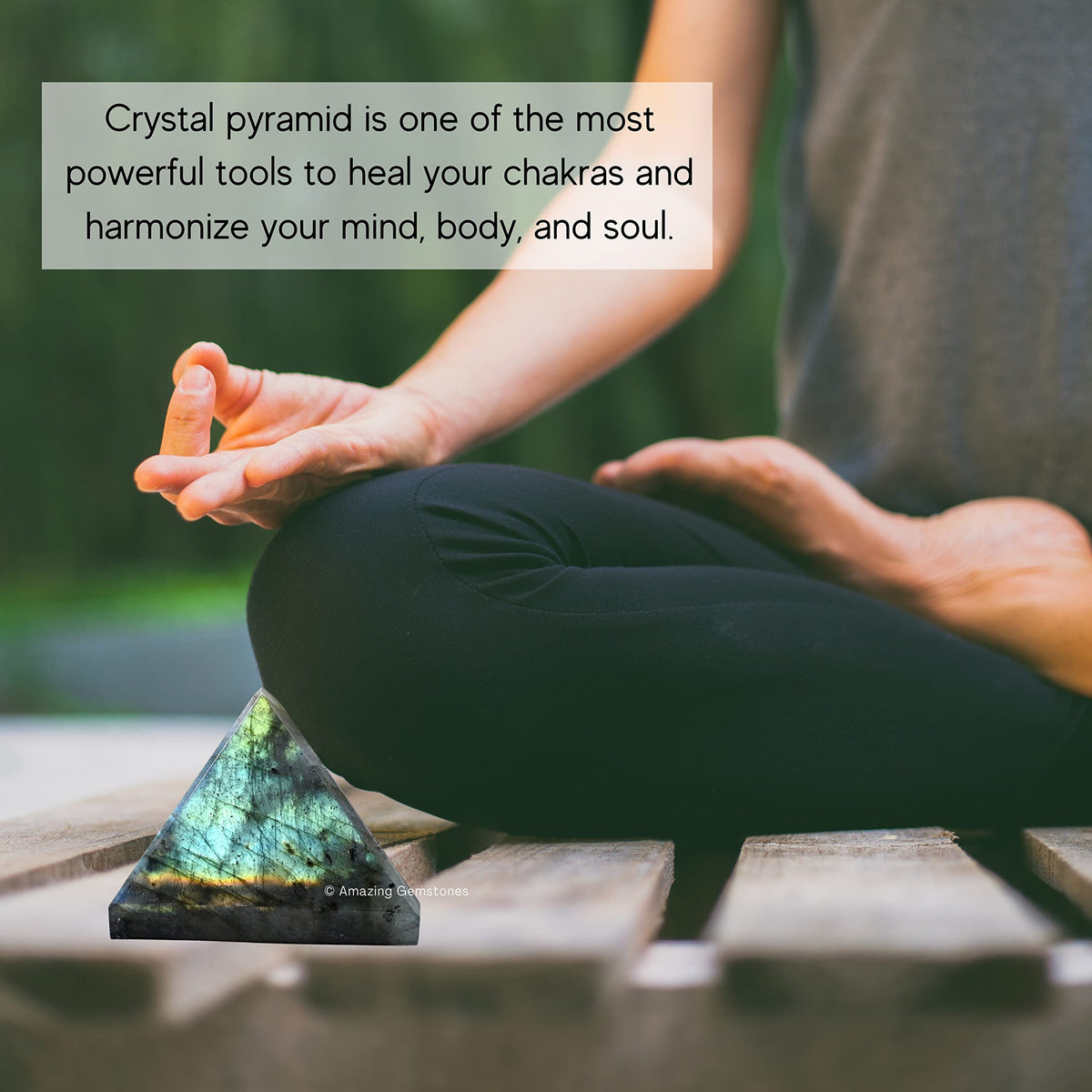 Amazing Gemstone Labradorite Pyramid Crystal Healing Stones - 2" Great Pyramid Figurine of Natural Stone Pyramid for Meditation, Reiki, Chakra Balancing and Crystal Pyramids Grid