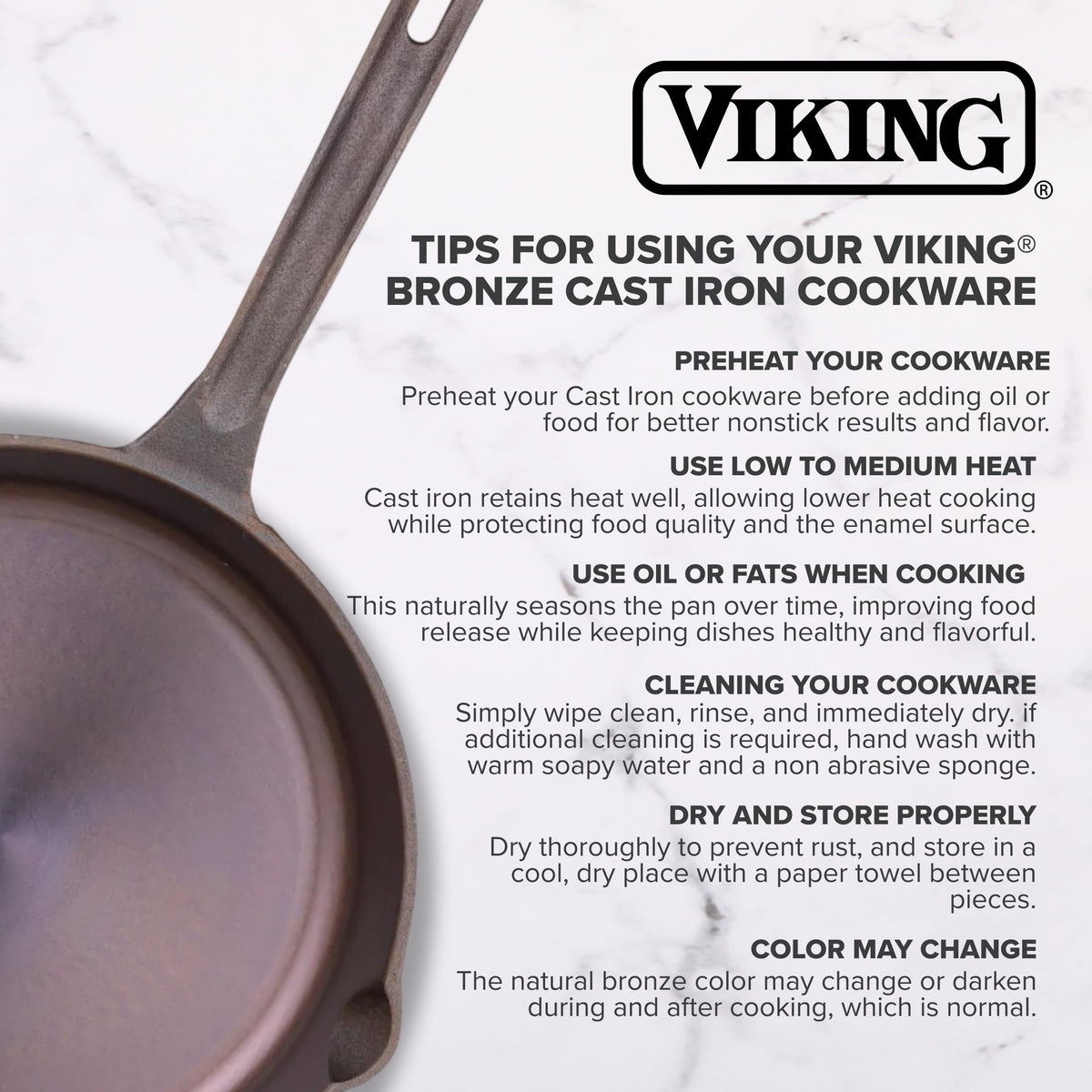 Viking Nonstick 5 Quart Dutch Oven with Self-Basting Lid, Bronze Cast Iron Cookware Pot, Made without PFAS, Induction Compatible, Oven Safe to 500F