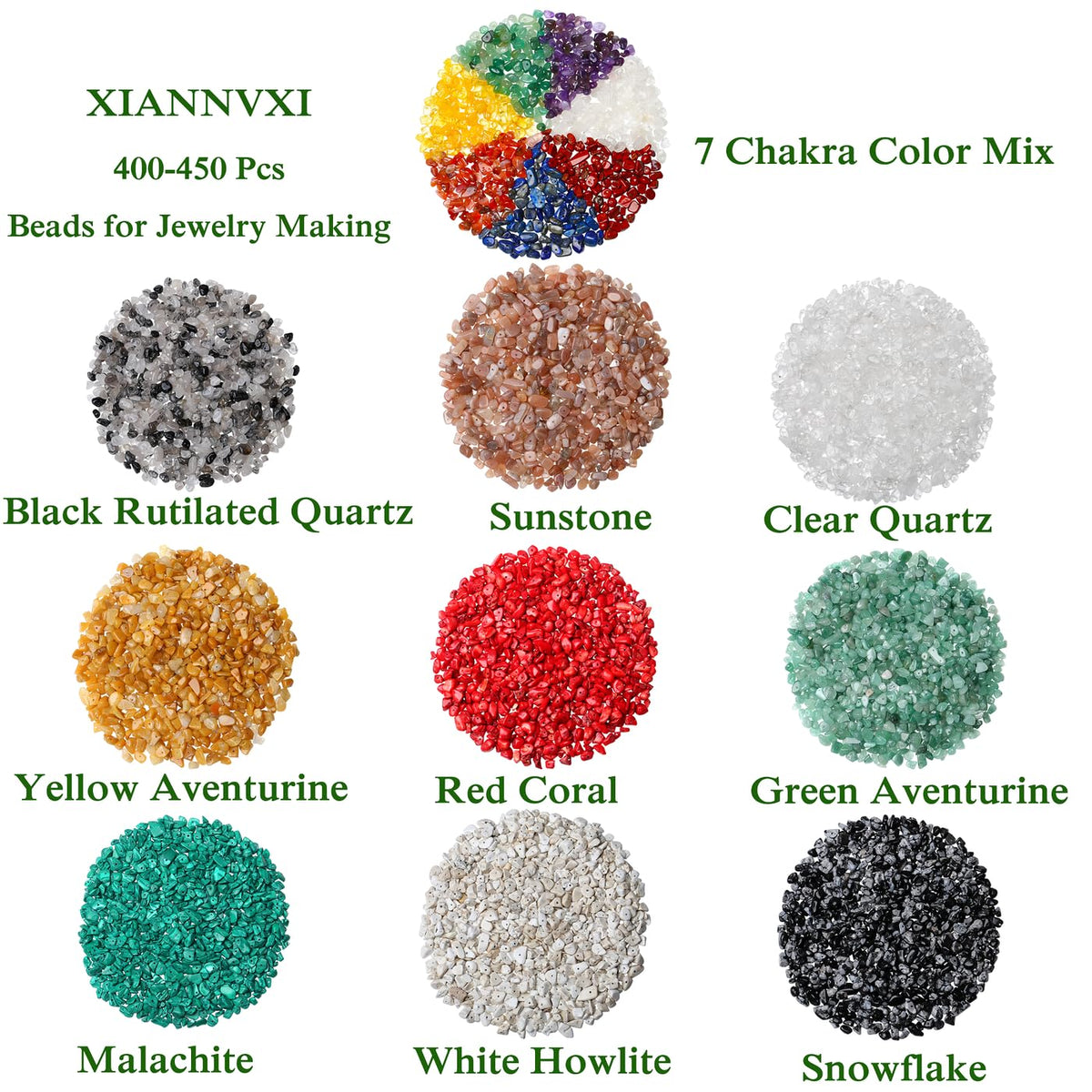 XIANNVXI Clear Quartz Beads, Natural Chip Stone Beads 400Pcs Crystal Bead 5-8mm Irregular Healing Crystal Loose Rocks for DIY Jewelry Making