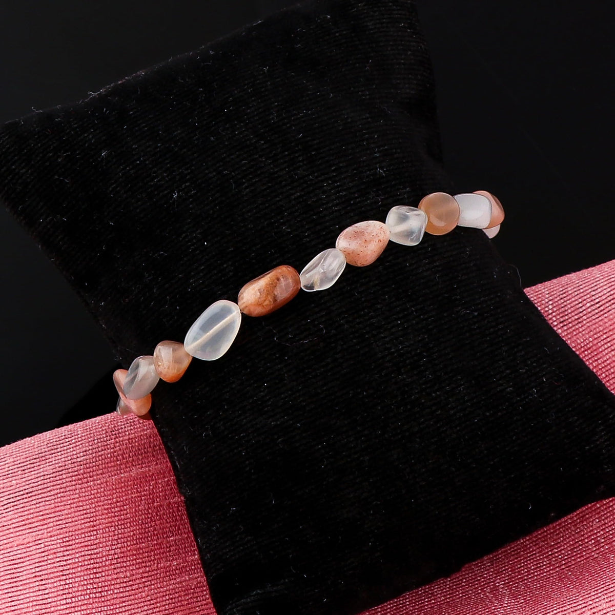 TGH Handmade Multi Moonstone Nuggets Bracelet – Enhances Intuition & Emotional Balance – 14k Gold Plated – Boho Luxe Adjustable Bracelet – 8 Inch – Christmas Gift
