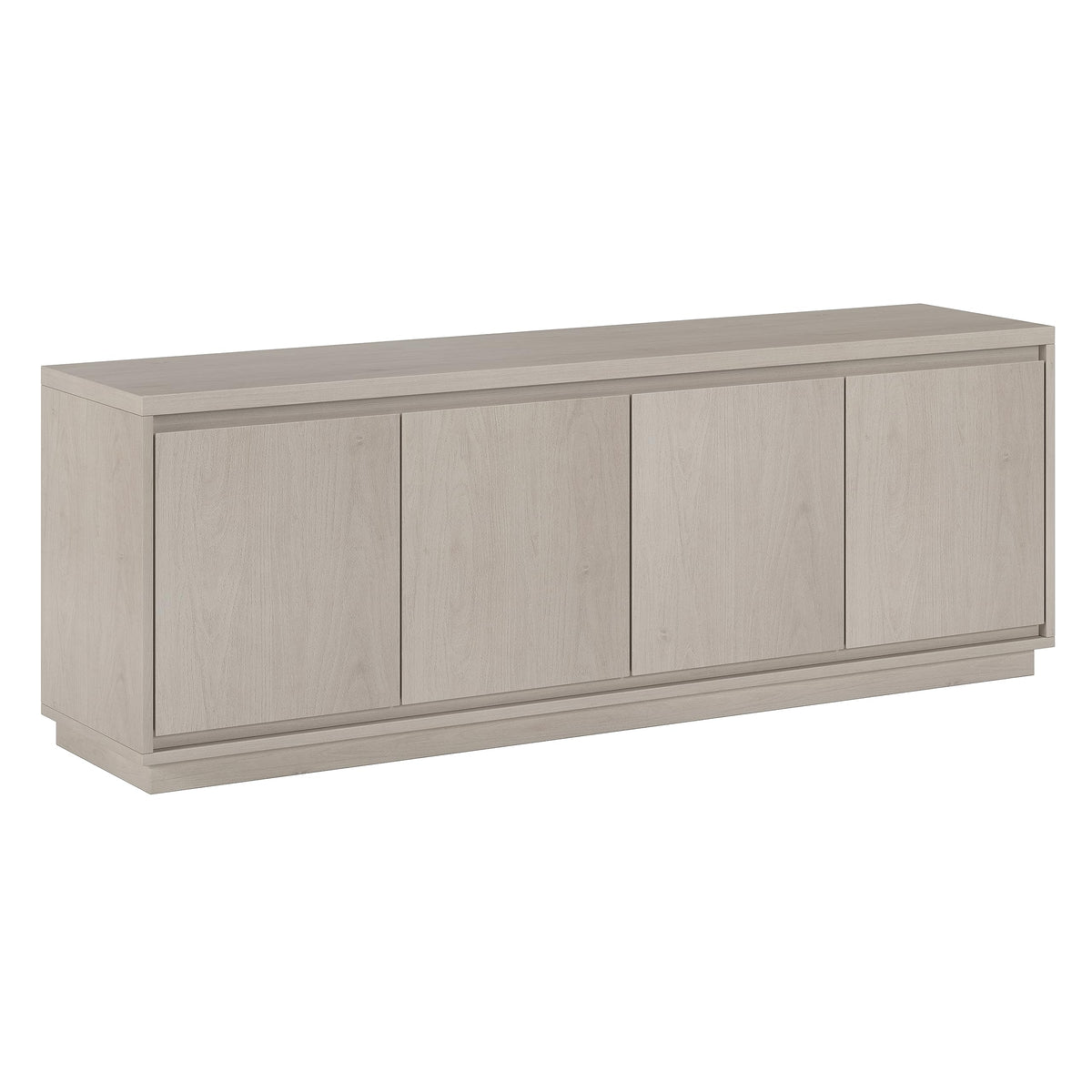 Henn&Hart TV Stand for TVs up to 75'' with 2 Concealed Storage Cabinets and Adjustable Shelves for Living Room, Family Room, or Office, Alder White