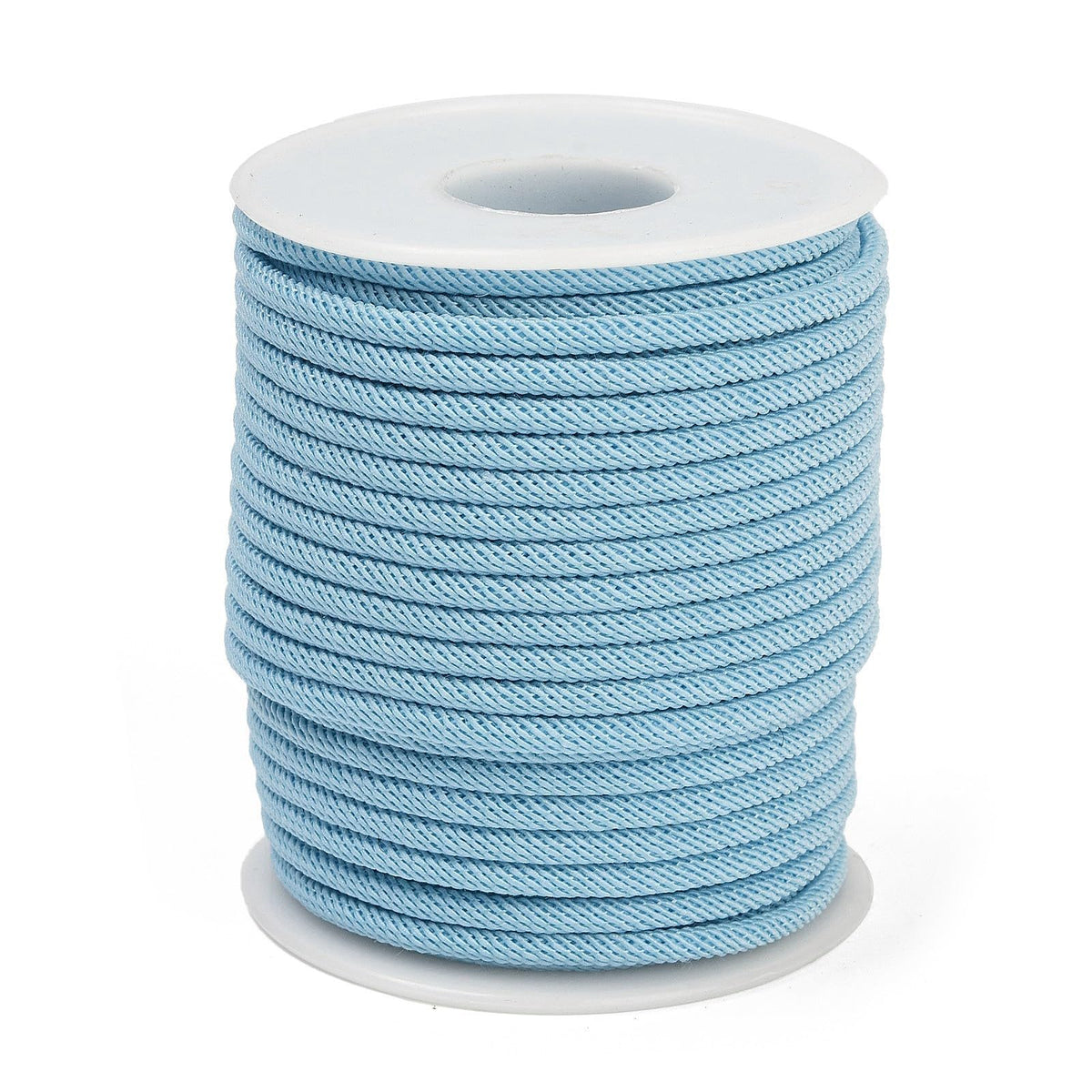 LiQunSweet 21.87 Yards(20m) LightSky 3mm Nylon Twisted Cords Decorative Twisted Twine Cord Rope String Thread for Sewing DIY Drawstring Crafting Jewelry Bracelet Making