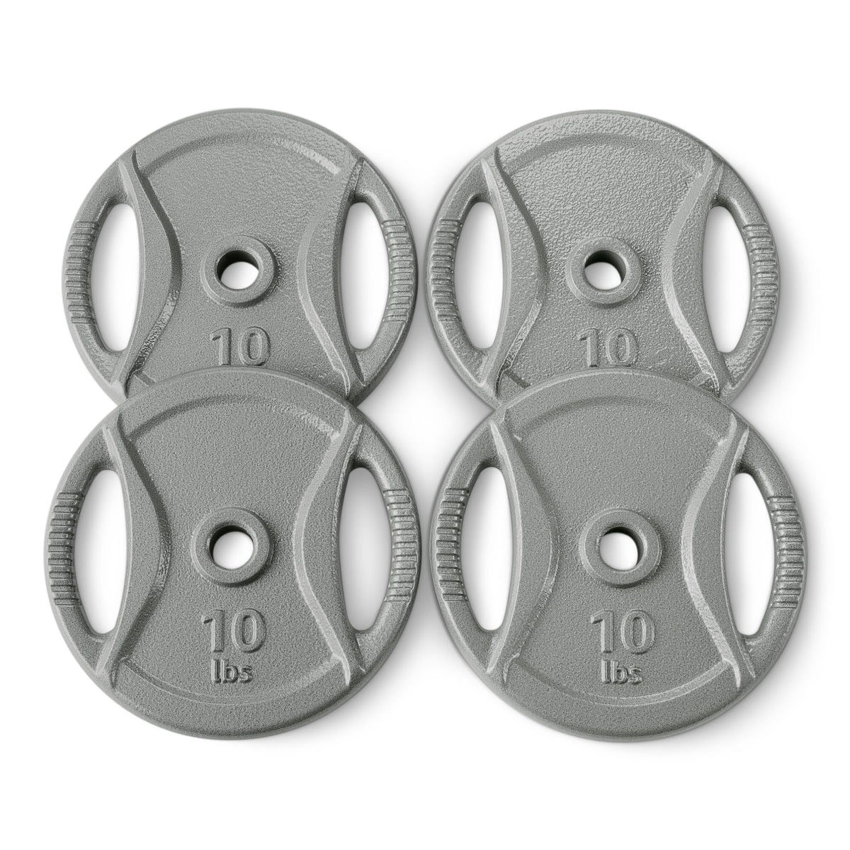 Amazon Basics 1-Inch Grip Weight Plates, 10 lb, Strength Training, Home Gym, 4 Pack