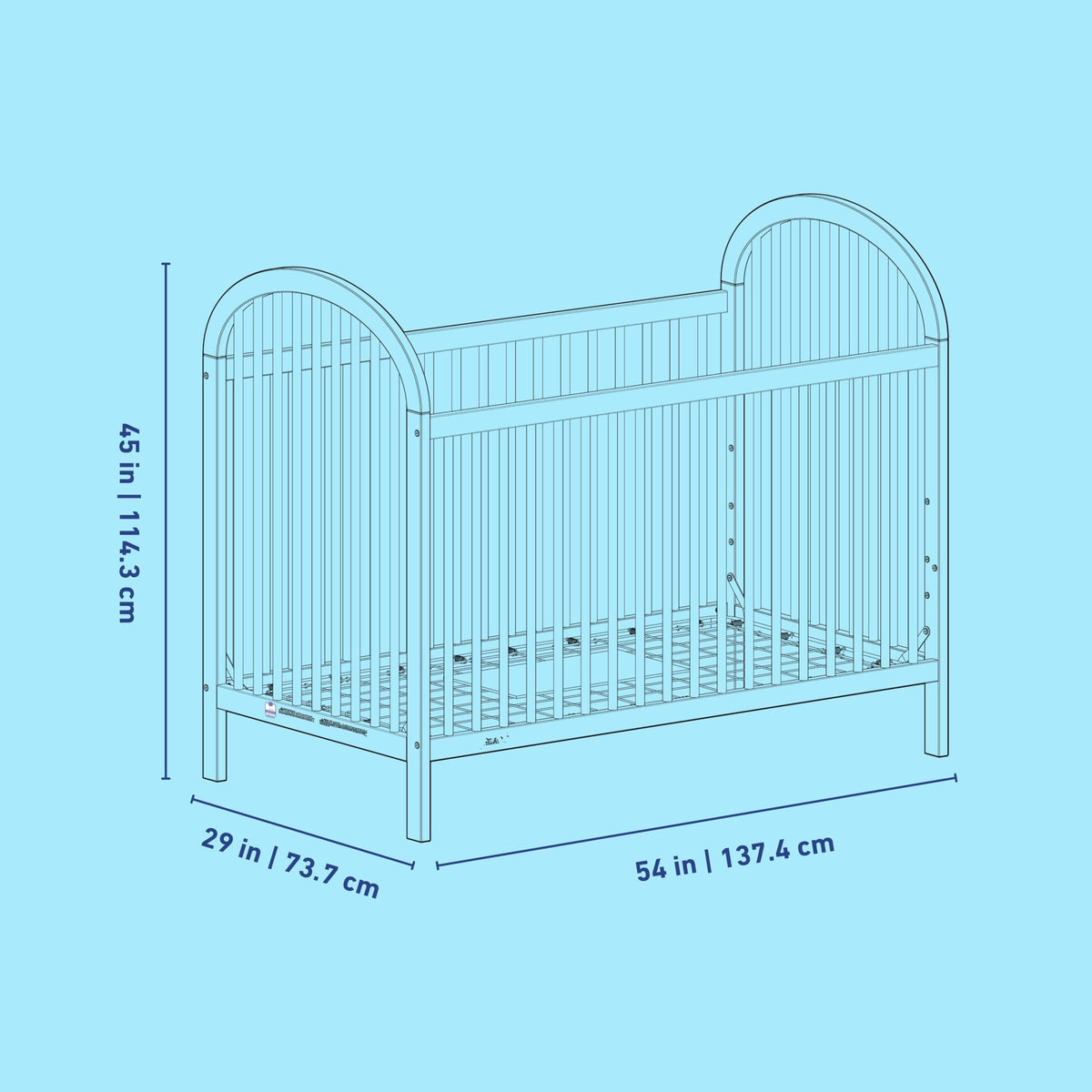Graco Olivia 3-in-1 Convertible Crib – GREENGUARD Gold Certified, 100% Solid Wood, Fits Standard Baby Crib Mattress, Converts to Toddler Bed and Daybed, 4 Adjustable Mattress Heights (Hazelnut)