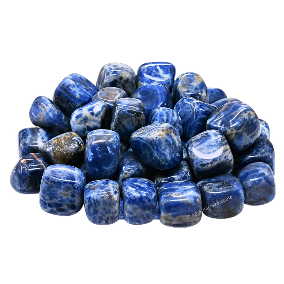 Amazing Gemstone Sodalite Crystals and Healing Stones Tumbled - 1 Oz Sodalite Stone Gem Stones, Natural Healing Stones for Energy Balance, Stress Relief - Polished Gems Rocks