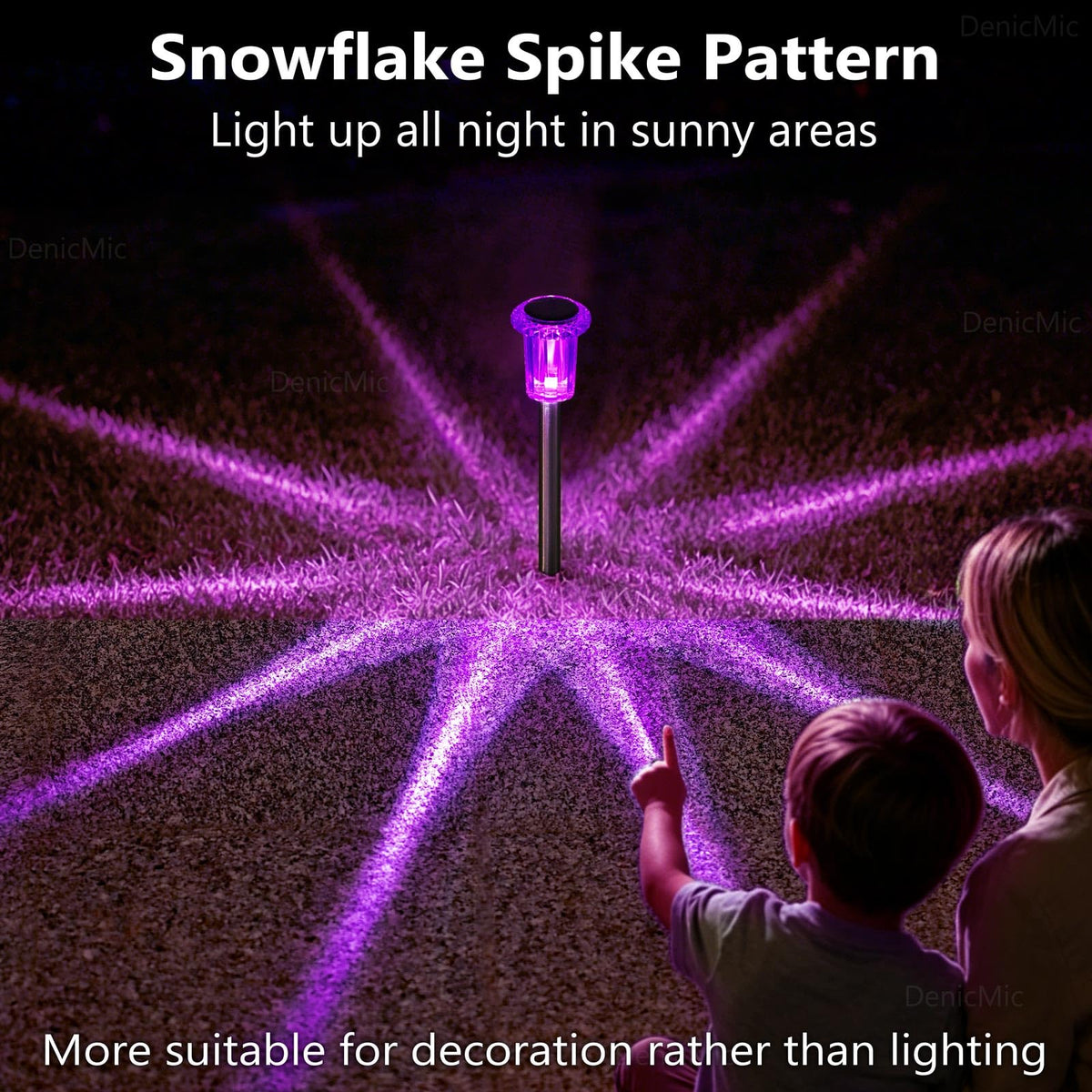 DenicMic Solar Halloween Lights Outdoor 10 Pack Waterproof Outside Lights for Yard Pathway Garden Driveway Walkway Landscape Path Lighting Purple LED Stainless Steel Stake Halloween Decor