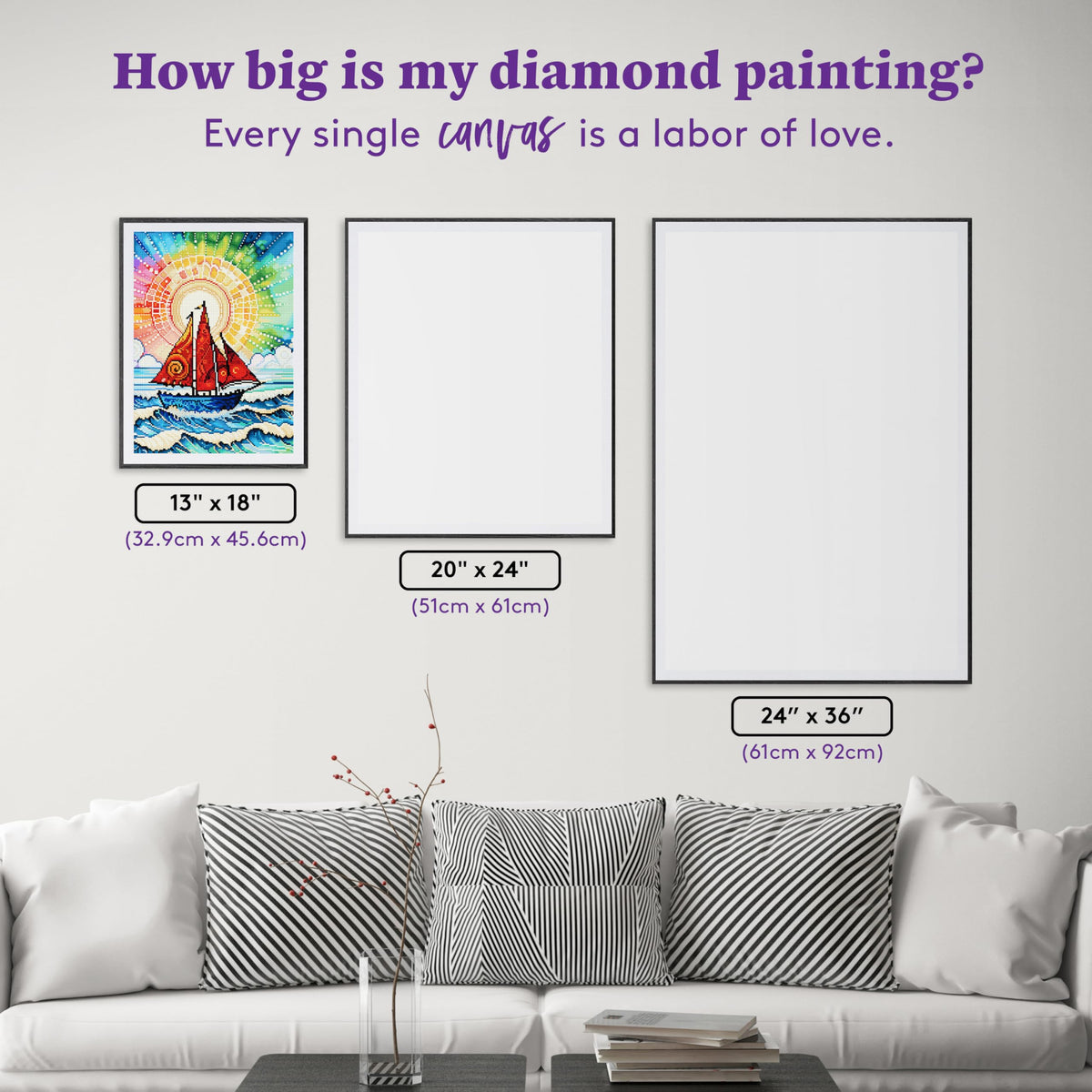 DIAMOND ART CLUB Sailing Away Diamond Painting Kit, Fun DIY Crafts for Adults, Square Diamond Art Canvas, 13" x 18" (32.9 cm x 45.6 cm)