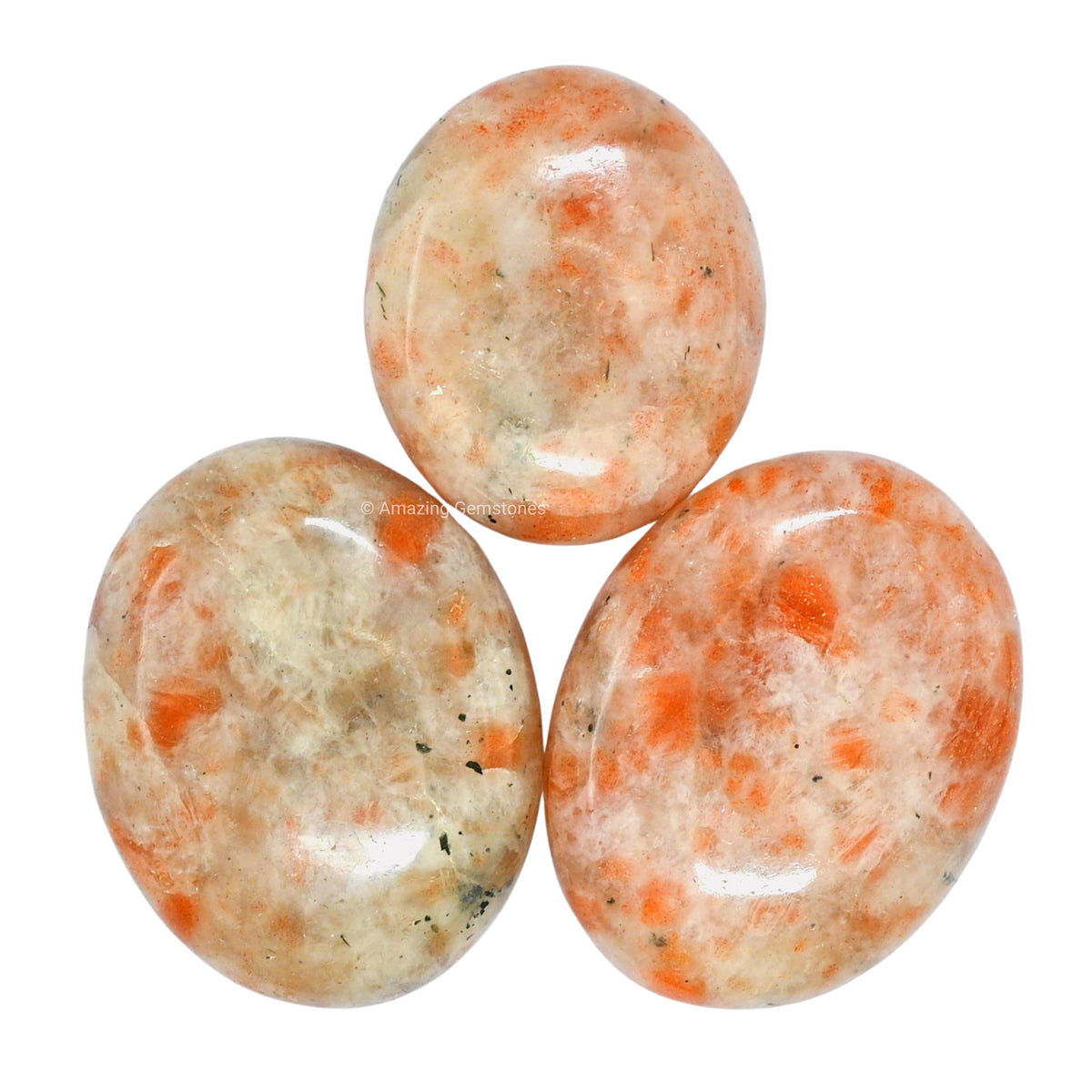 Amazing Gemstone Sunstone Crystals and Healing Stones - Large Palm Stone Crystals Piedra - Crystal for Good Luck, Positive Energy, Meditation - Unique Stocking Stuffers and Birthday Gifts for Women