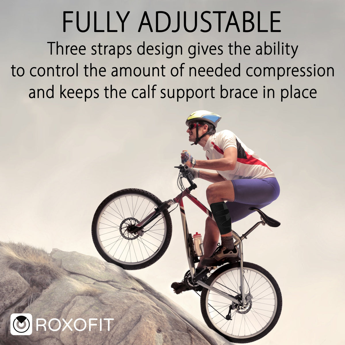 ROXOFIT Calf Brace for Torn Calf Muscle and Shin Splint Relief - Shin Splint Brace - Compression Sleeves for Women Calf Compression Sleeve Men, Shin Splint Compression Sleeve, Compression Calf Sleeve Women, Calf Compression Sleeve Women, Calf Sleeves for