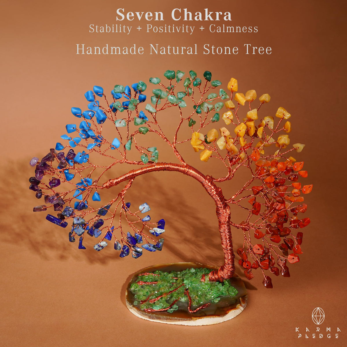 7 Chakra Tree of Life for Home, Office, Room, Wall Decor to Bring Money & Good Luck, Handmade Healing Crystal Tree Gifts for Women, Men, Mom & Dad, Unique Gifts for Birthday & Anniversary