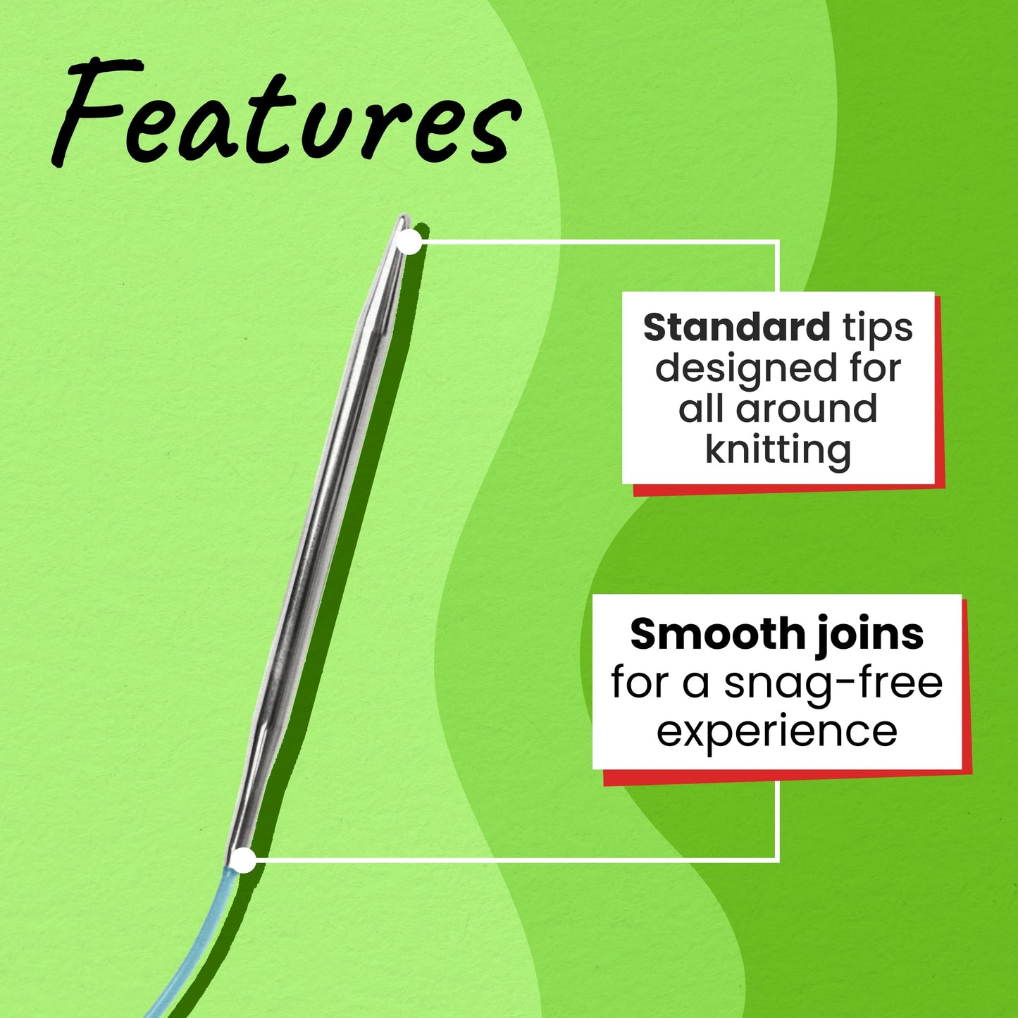 skacel by addi Circular Knitting Needles, 20 Inch (50 cm) Turbo Round Plated Brass Knitting Needle Pair with Nylon Cord, 10 mm (US Size 15)