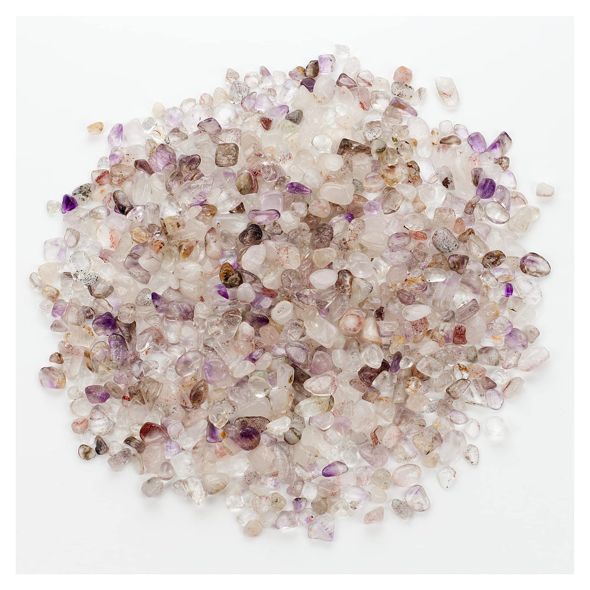 Cherry Tree Collection 1/2 Pound Polished Tumbled Gemstone Chips, Pebbles, Crystal Chips Bulk for Jewelry Making, Healing, Plants, Succulents, Aquariums, Decoration, Chakra (Super Seven)
