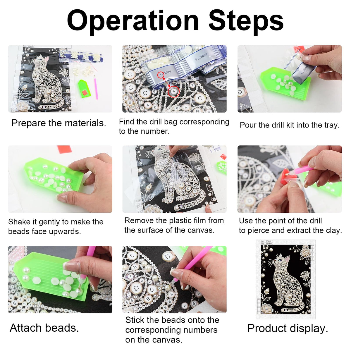 Stalente Pearl Diamond Painting Kits for Adults Dog, 5D Special Shape Diamond Art Kits for Beginners, Crystal Rhinestones Diamond Painting for Home Wall Decoration Gift 12×16inch, Animal