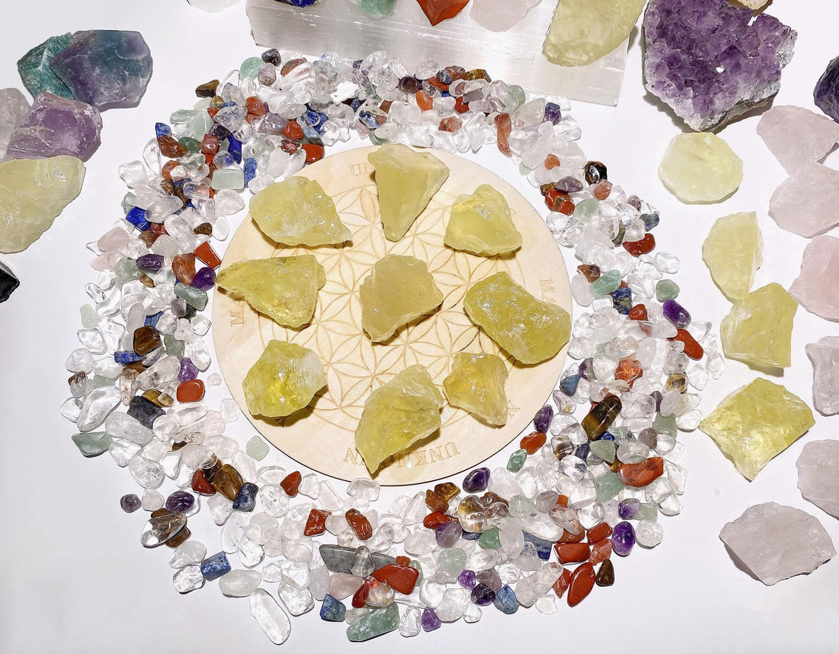 QINJIEJIE Citrine Raw Crystals Natural Rough Stones Bulk Large 0.8-1.2" Rocks Reiki Gemstones Fountain Rocks for Tumbling Cabbing Polishing Wire Wrapping Wicca Decoration 0.45 lbs