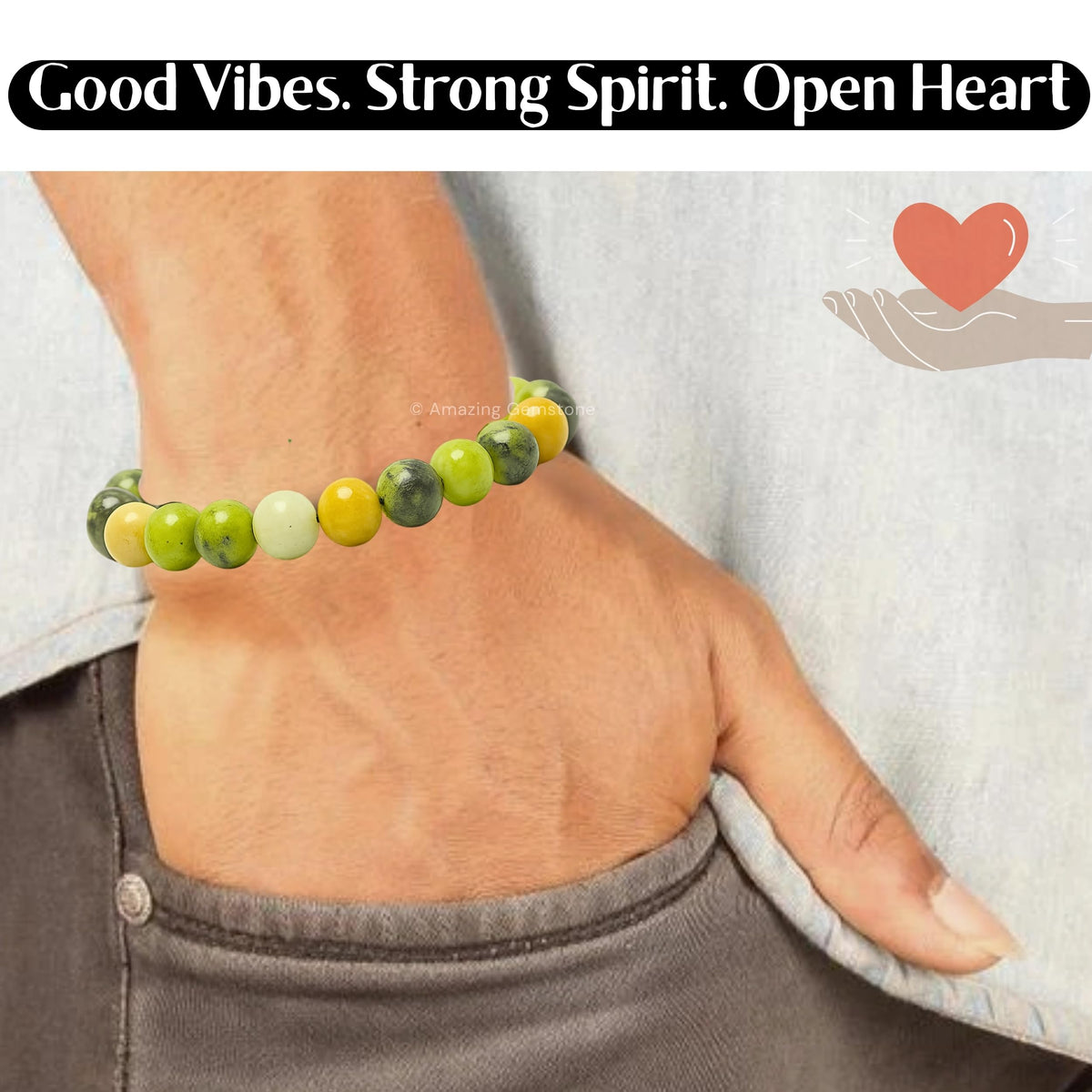 Amazing Gemstone Chrysoprase Bracelet, Gifts For Men & Women - Protection Healing Crystal Bracelet - 8mm Gemstone Beaded Adjustable Bracelet, Pulseras Para Hombres Mujer Stocking Stuffers