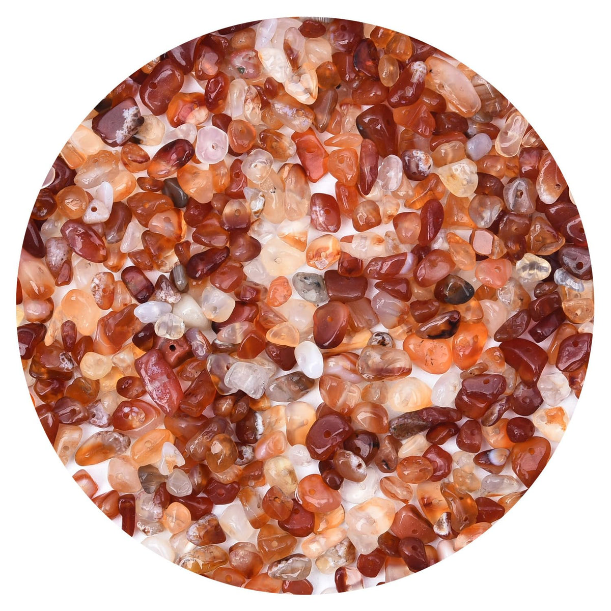 Natural Chip Stone Beads 450pcs Carnelian Chips 5-8mm Genuine Real Irregular Healing Crystal Rocks Hole Drilled DIY Loose Gemstone Beads for Jewelry Making Bracelet Earrings Necklace Crafting