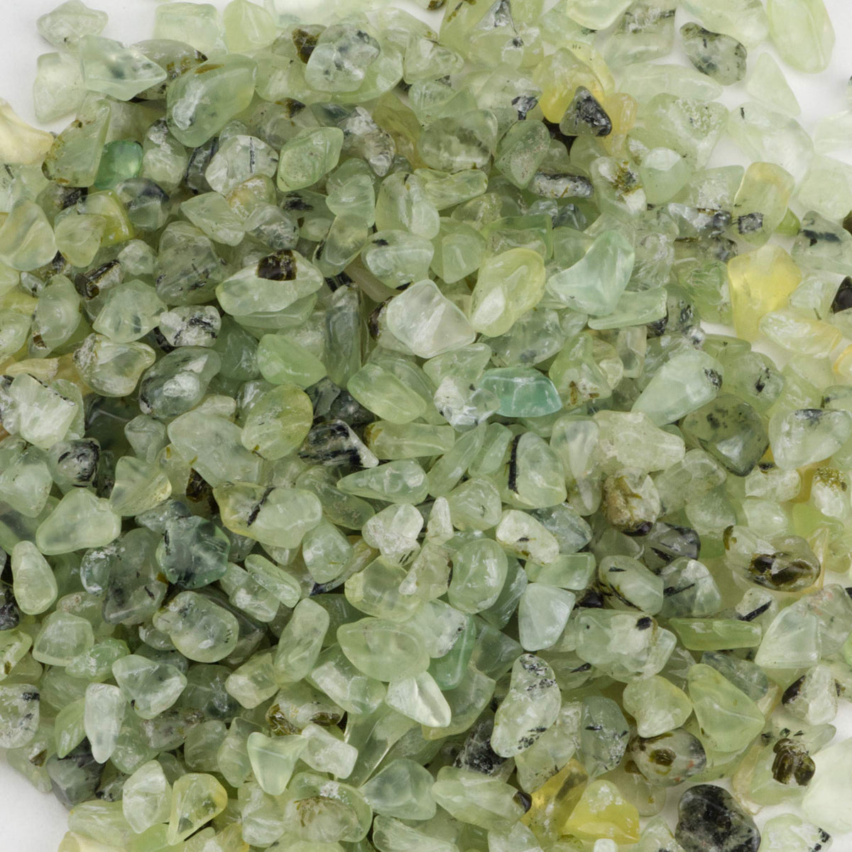 Cherry Tree Collection 1/2 Pound Polished Tumbled Gemstone Chips, Pebbles, Crystal Chips Bulk for Jewelry Making, Healing, Plants, Succulents, Aquariums, Decoration, Chakra (Prehnite)